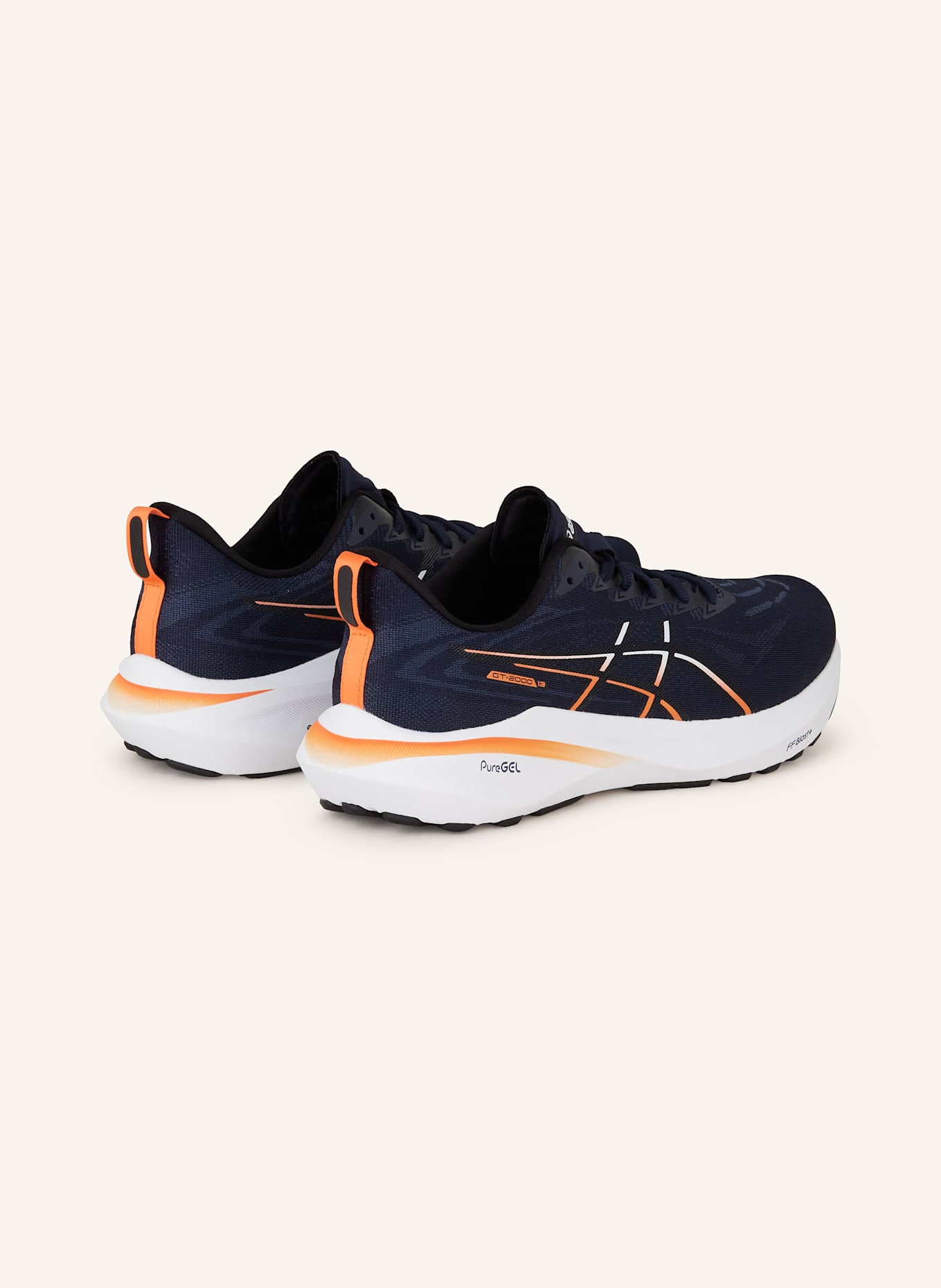 ASICS Laufschuhe GT-2000 13: DUNKELBLAU / NEONORANGE / WEISS