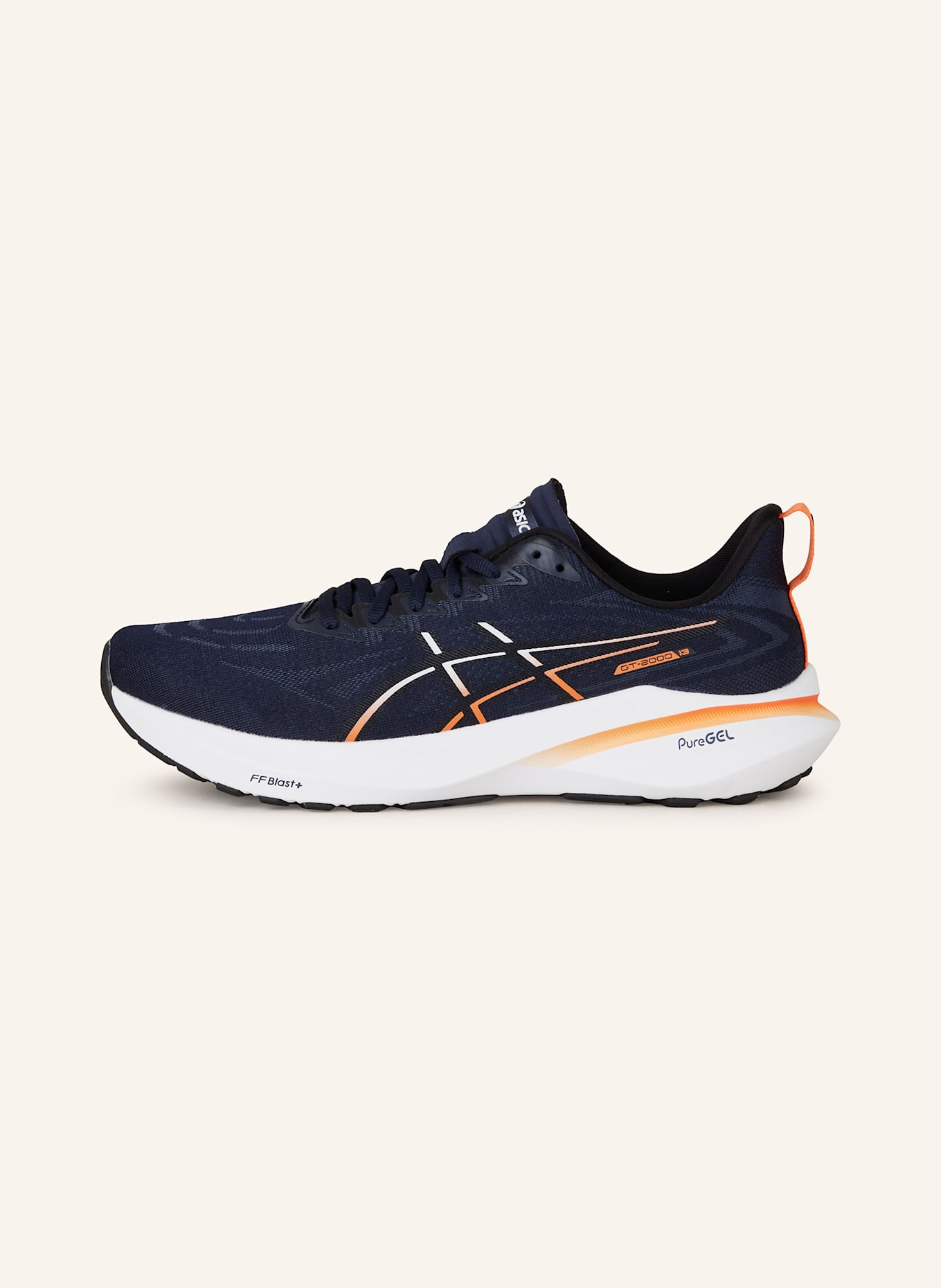 ASICS Laufschuhe GT-2000 13: DUNKELBLAU / NEONORANGE / WEISS