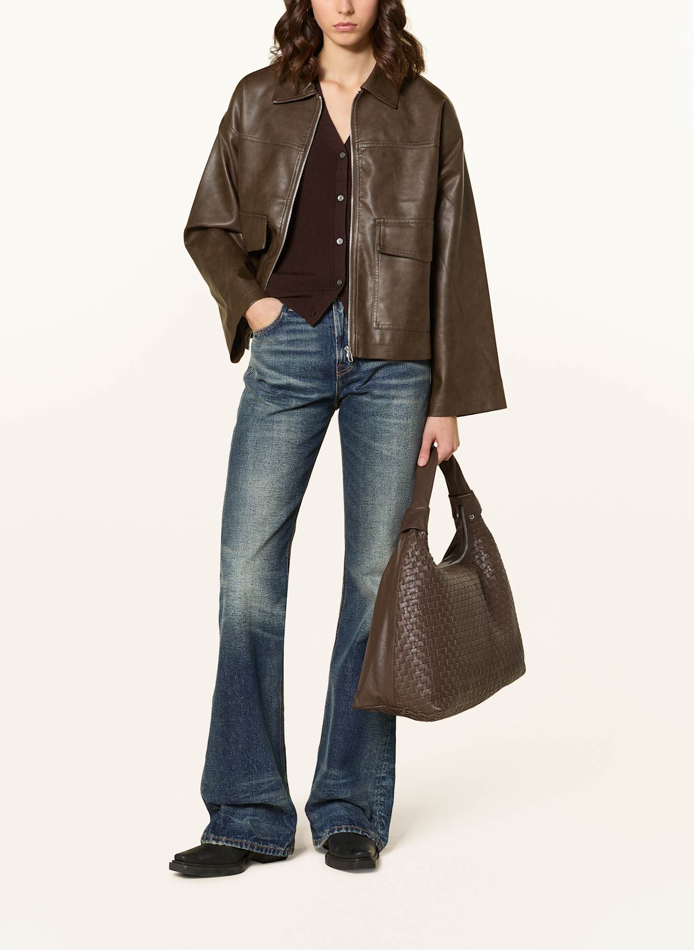 NÚNOO Hobo-Bag MAXI DANDY: DUNKELBRAUN