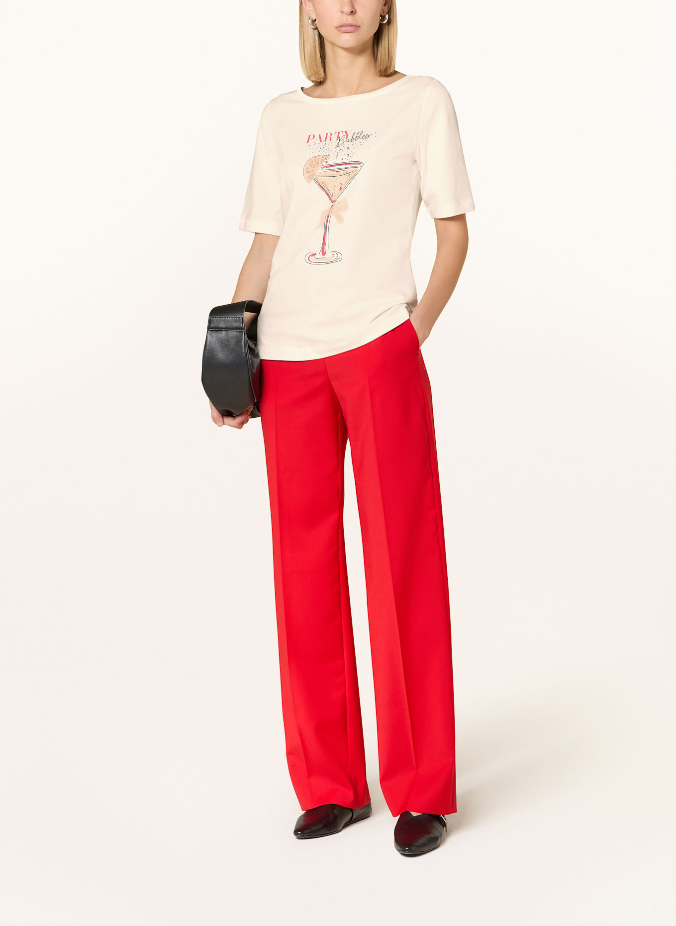 s.Oliver BLACK LABEL T-Shirt mit Schmucksteinen: ECRU