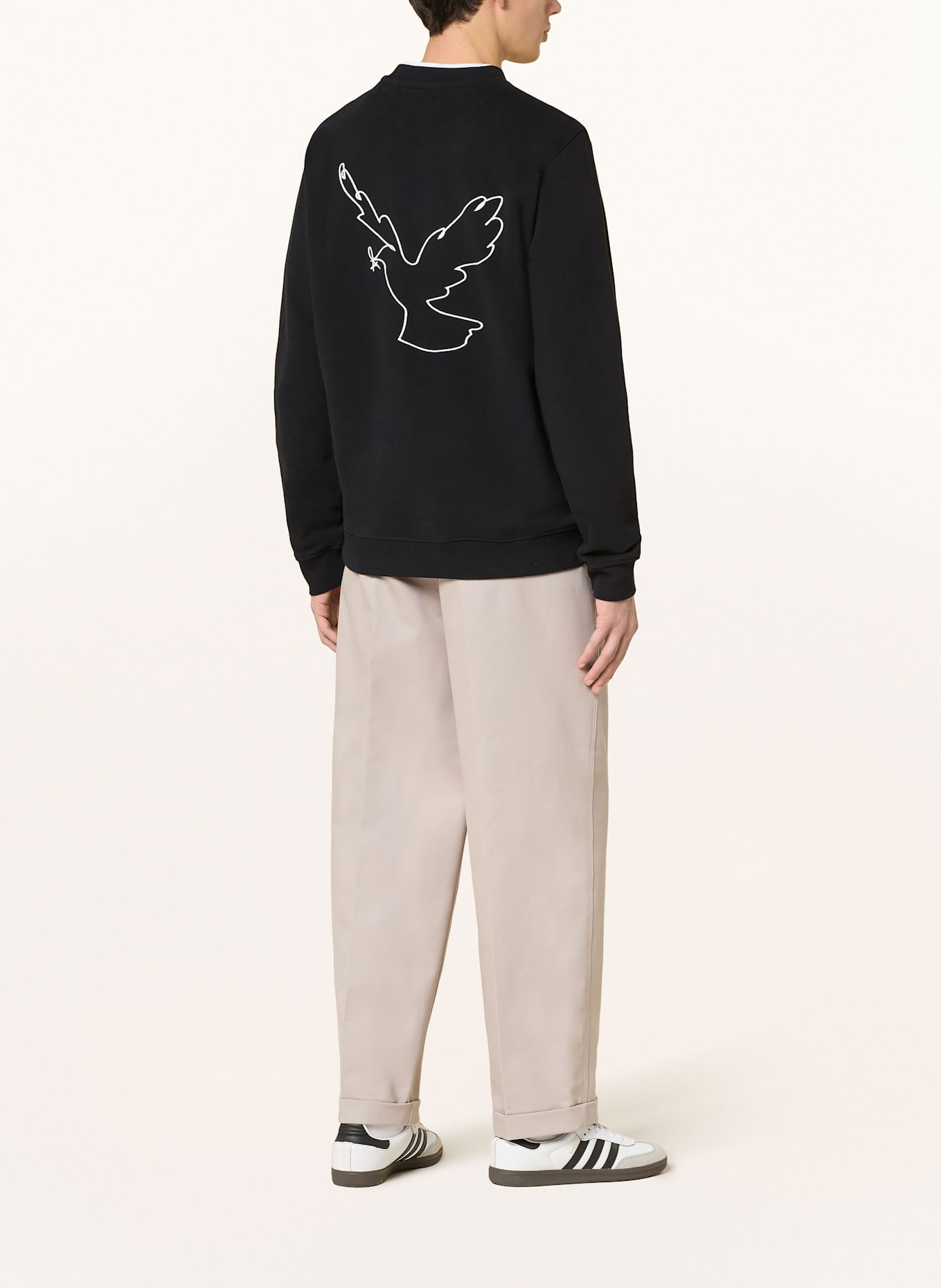 ARMEDANGELS Sweatshirt BAARO NESTLING: SCHWARZ / WEISS