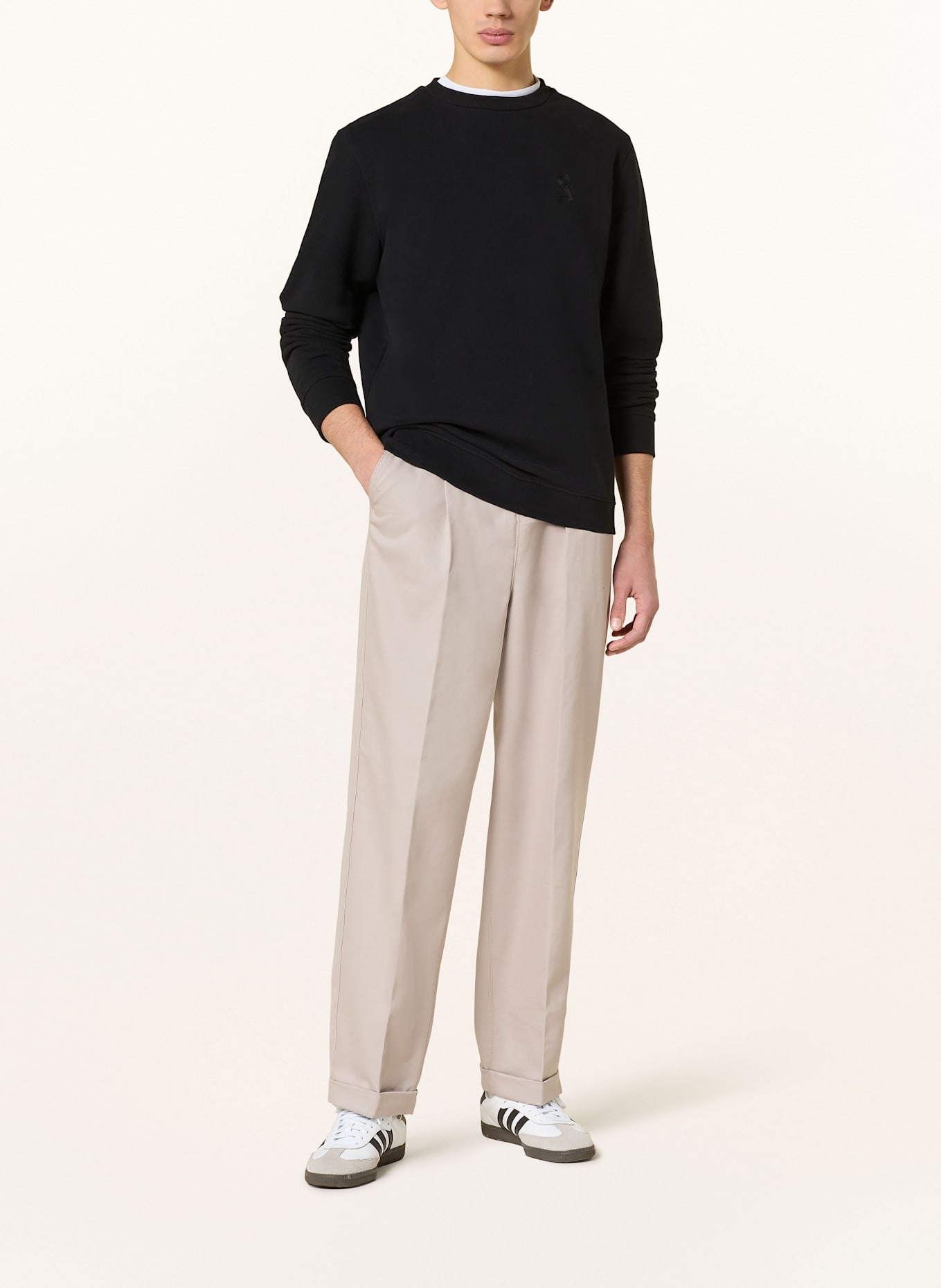 ARMEDANGELS Sweatshirt BAARO NESTLING: SCHWARZ / WEISS