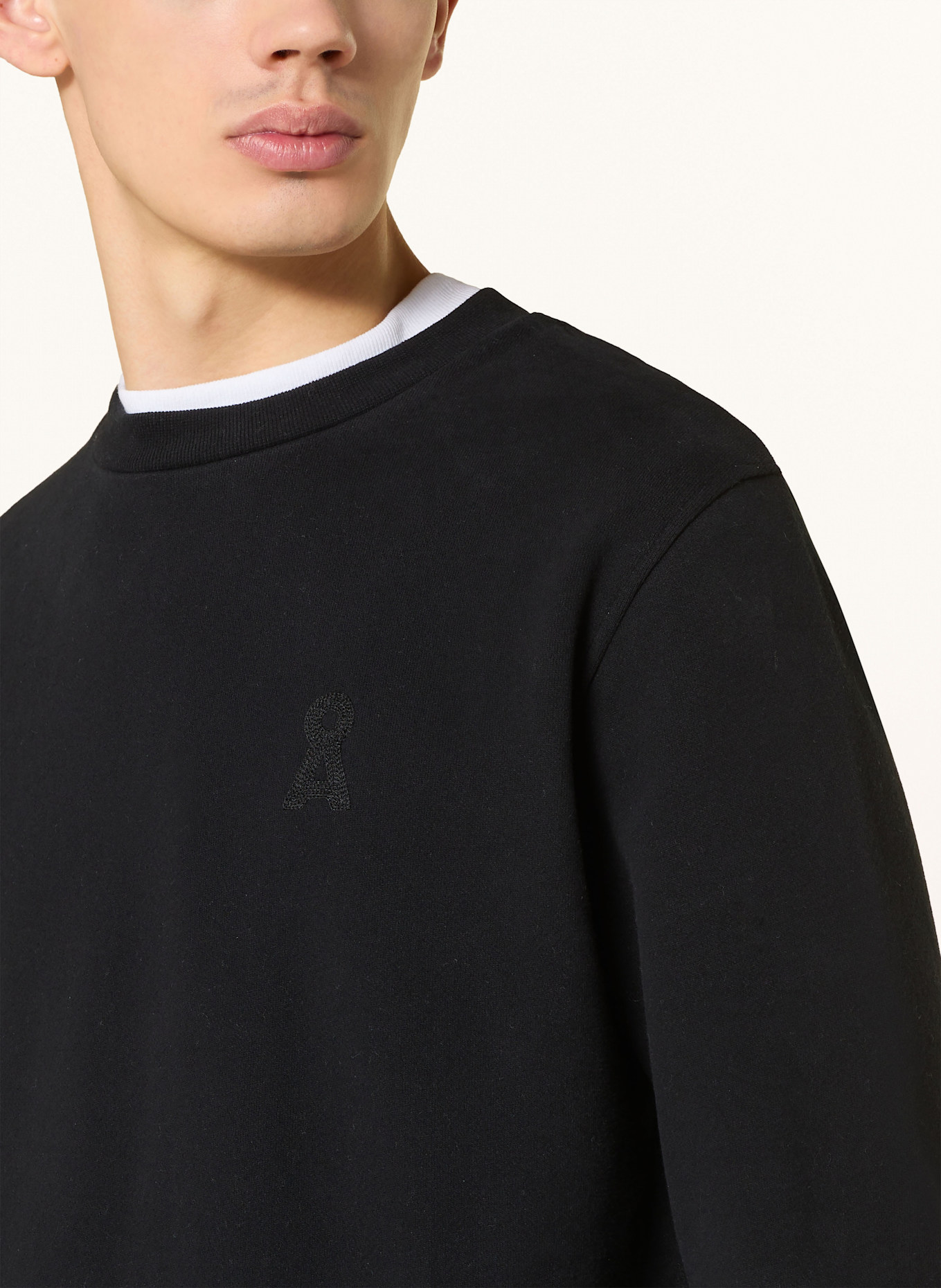 ARMEDANGELS Sweatshirt BAARO NESTLING: SCHWARZ / WEISS