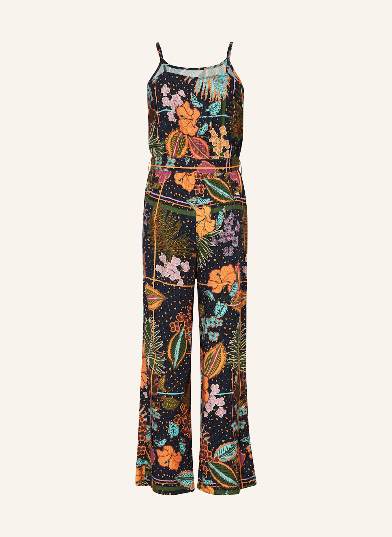 s.Oliver RED Jumpsuit: DUNKELBLAU/ ORANGE/ TÜRKIS