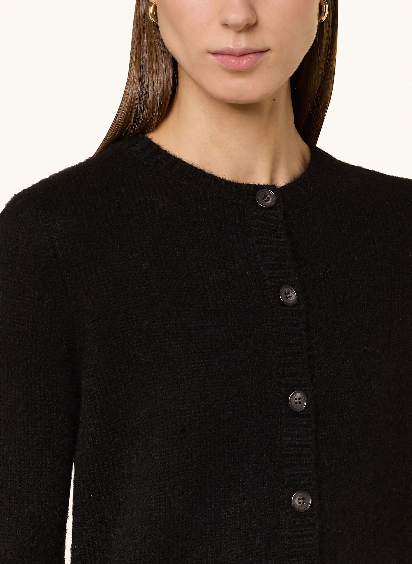 LISA YANG Strickjacke FELICIA mit Cashmere: SCHWARZ