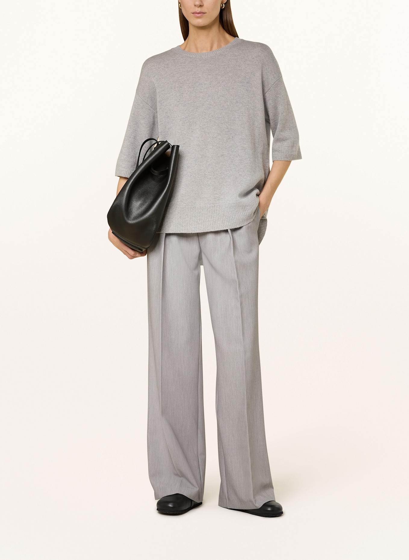 LISA YANG Strickshirt CAMILLE aus Cashmere: HELLGRAU