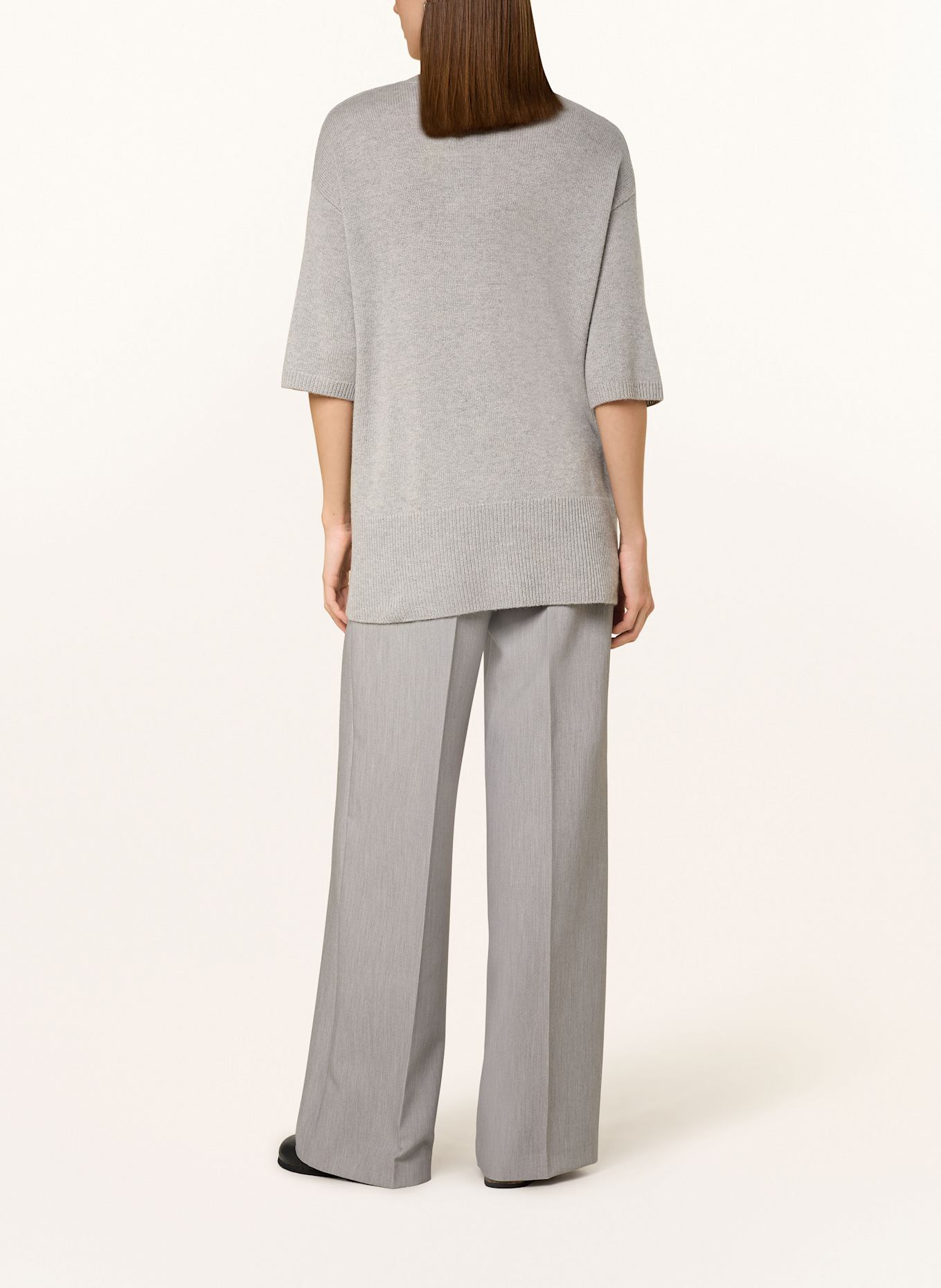 LISA YANG Strickshirt CAMILLE aus Cashmere: HELLGRAU