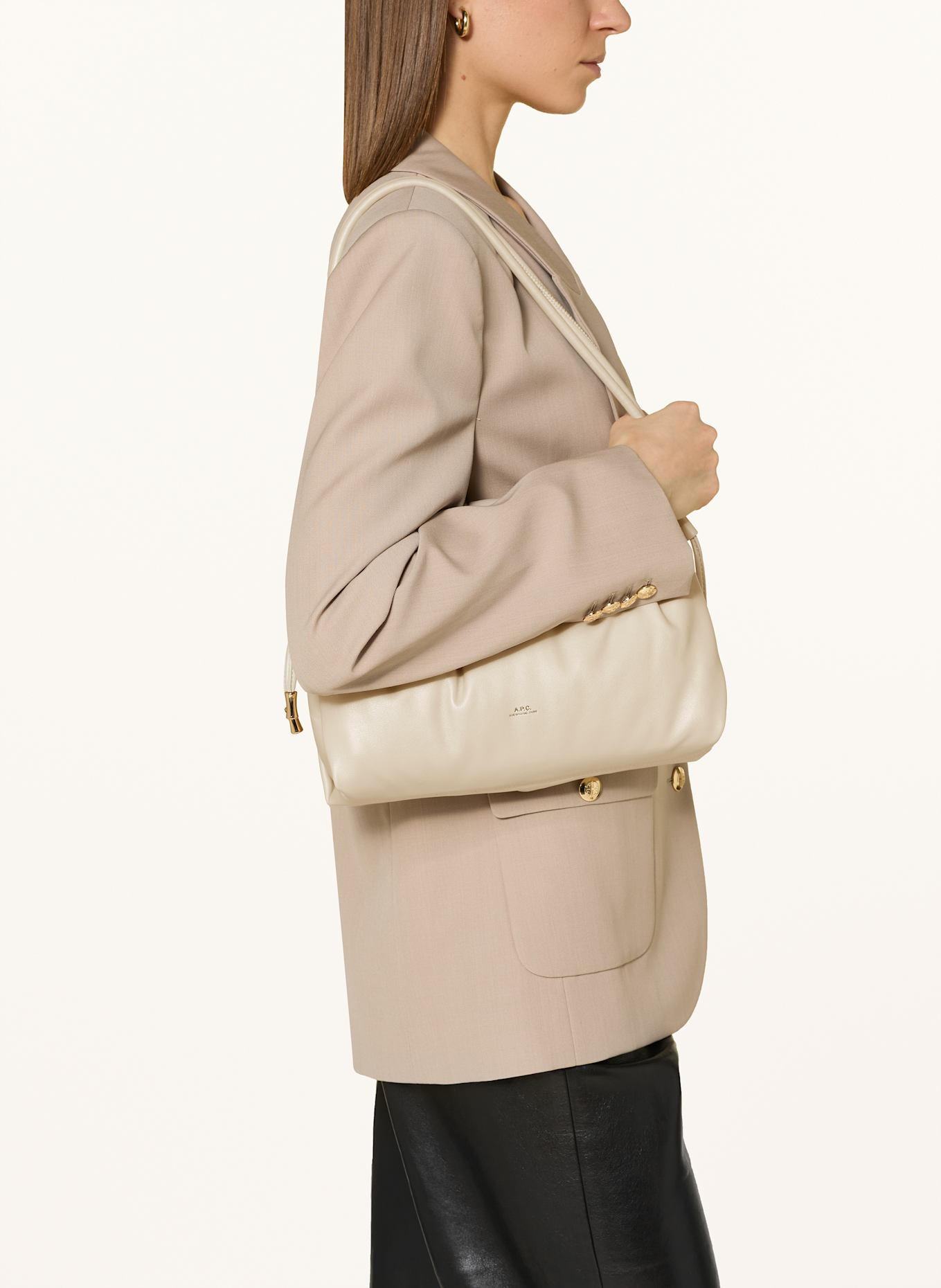 A.P.C. Torba na ramię NINON: KREMOWY