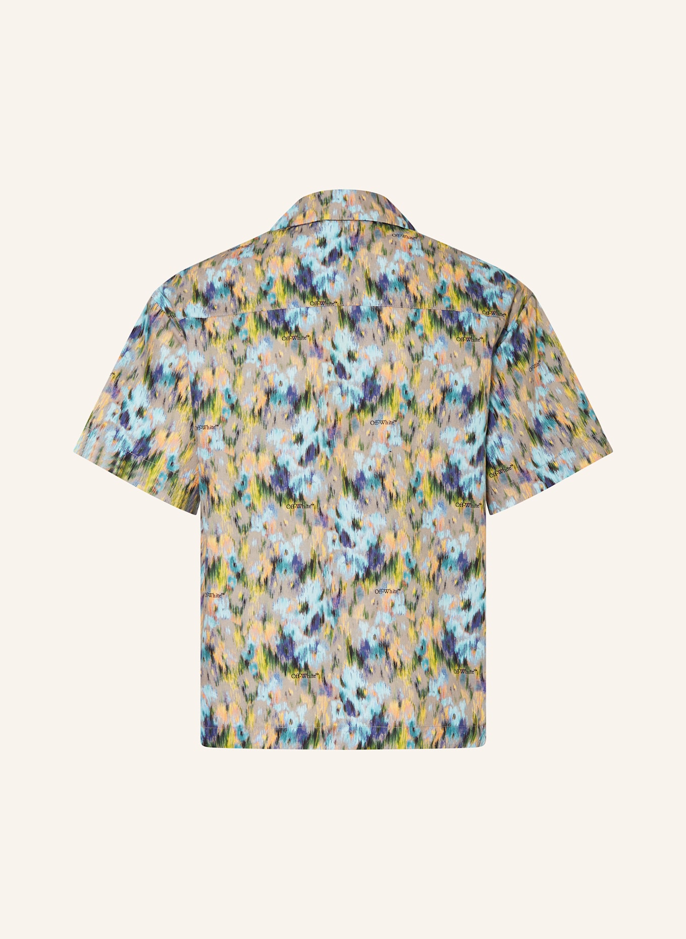 Off-White Kurzarm-Hemd: HELLBLAU / DUNKELGELB / OLIV