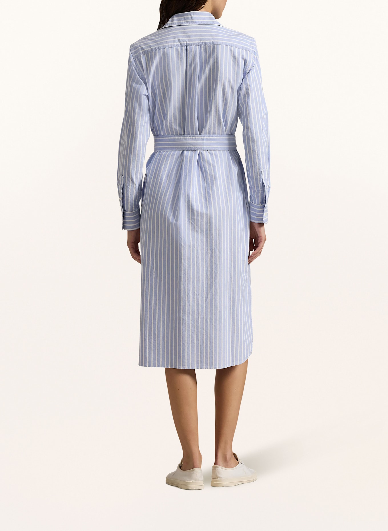 POLO RALPH LAUREN Hemdblusenkleid: HELLBLAU / WEISS