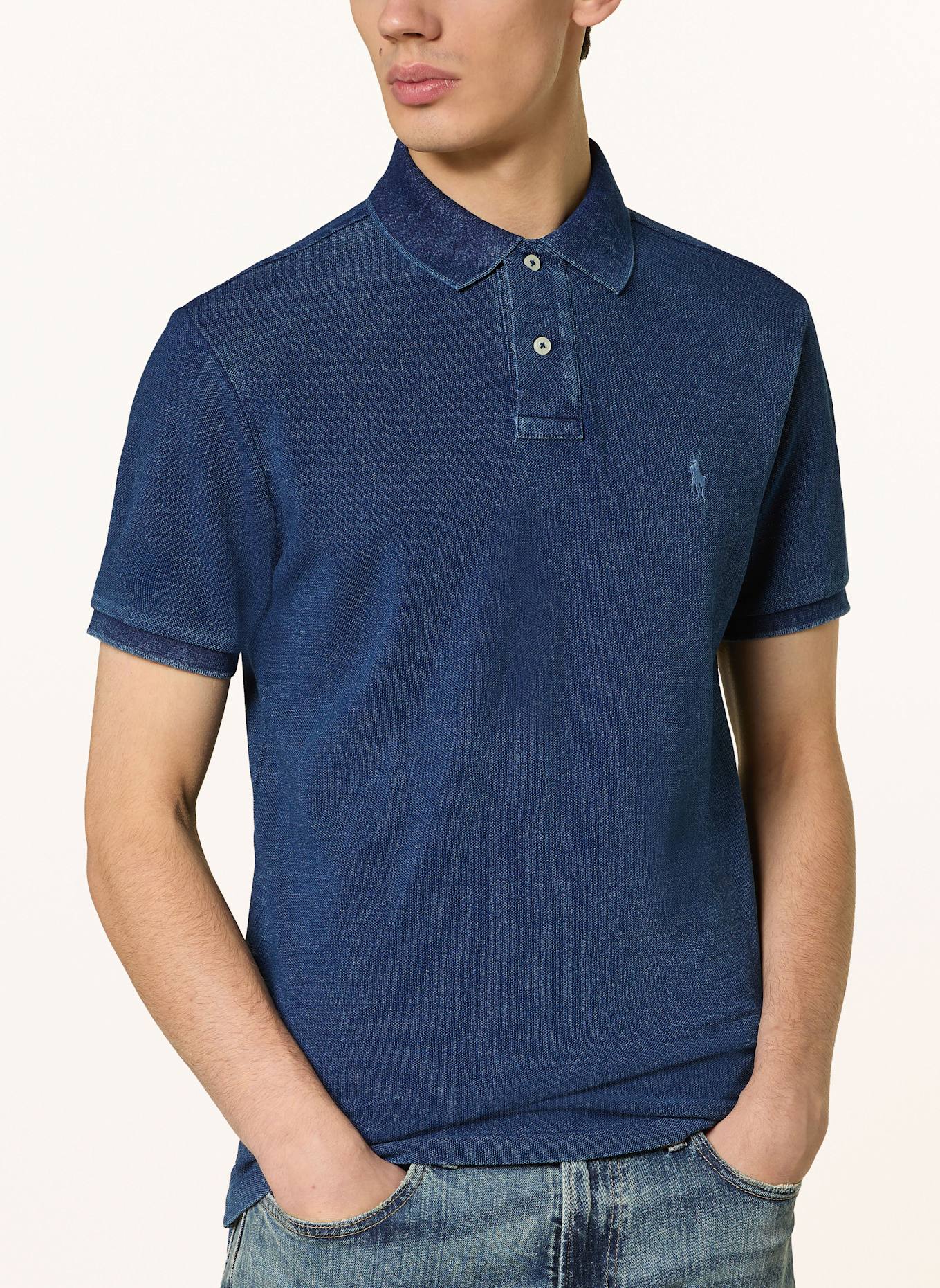 POLO RALPH LAUREN Piqué-Poloshirt Custom Slim Fit: DUNKELBLAU
