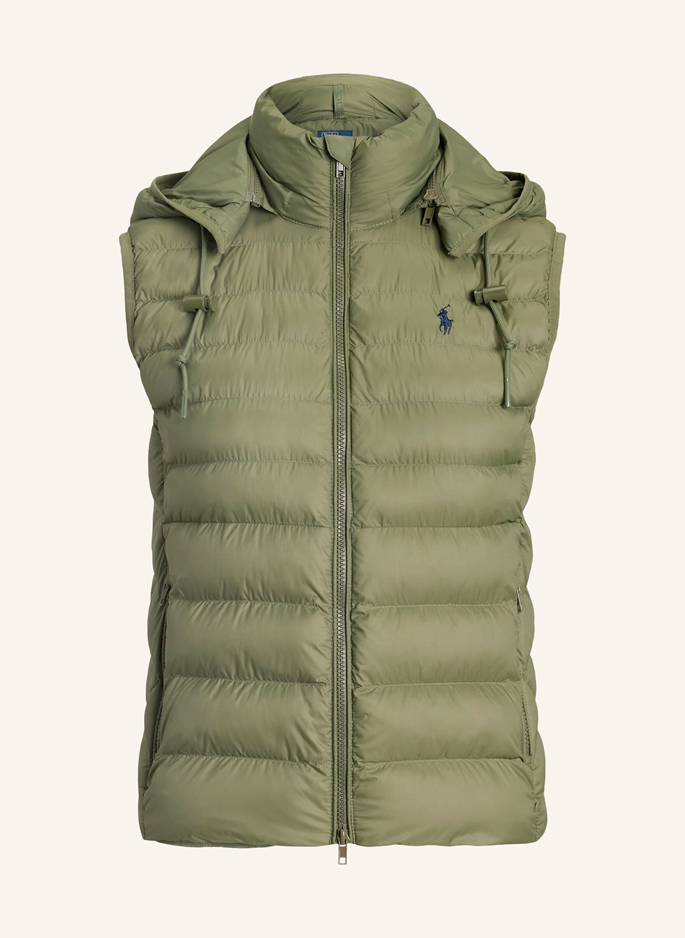 POLO RALPH LAUREN Quilted vest with removable hood in olive