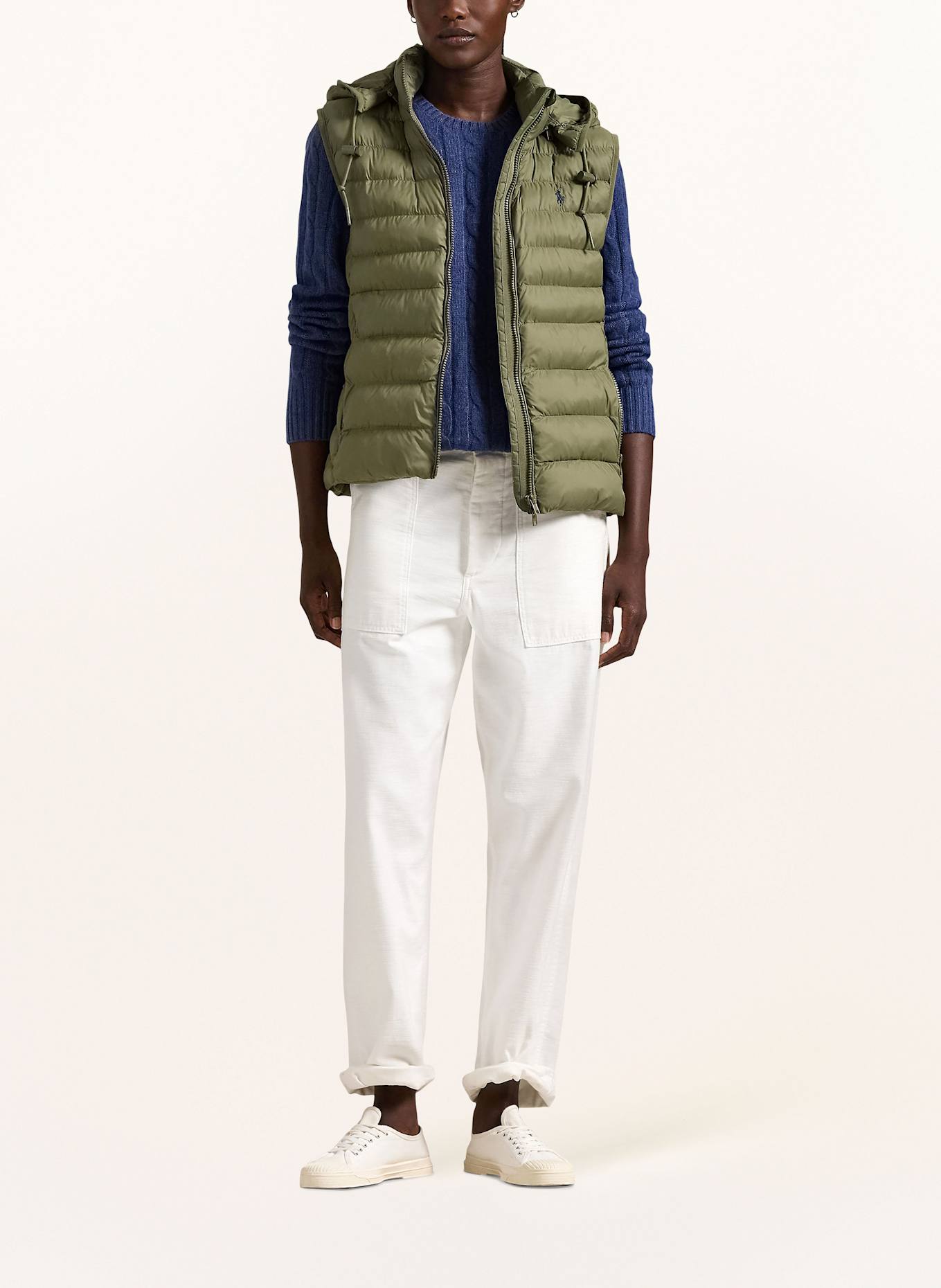 POLO RALPH LAUREN Steppweste mit abnehmbarer Kapuze: OLIV