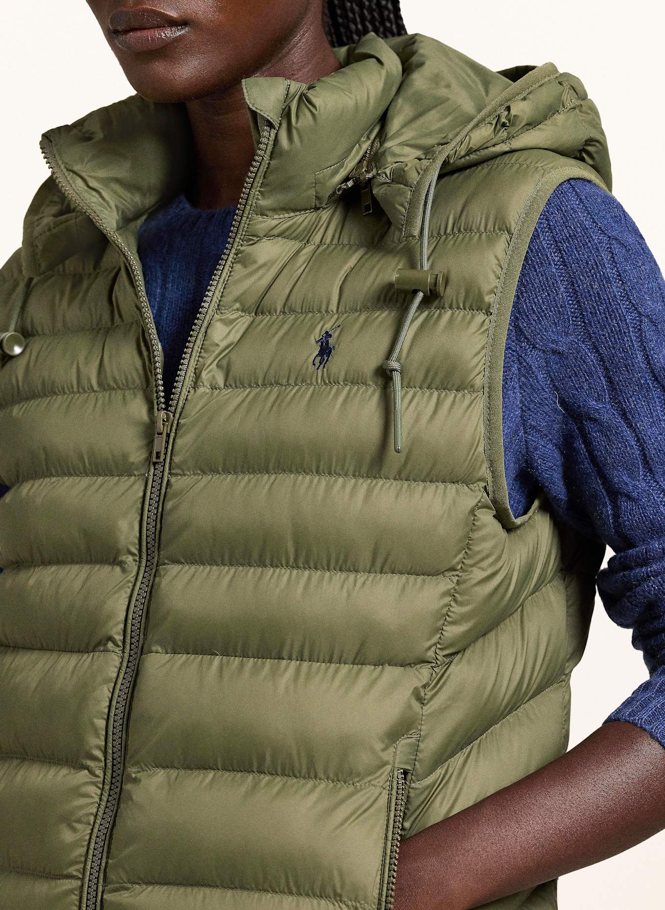 POLO RALPH LAUREN Steppweste mit abnehmbarer Kapuze: OLIV