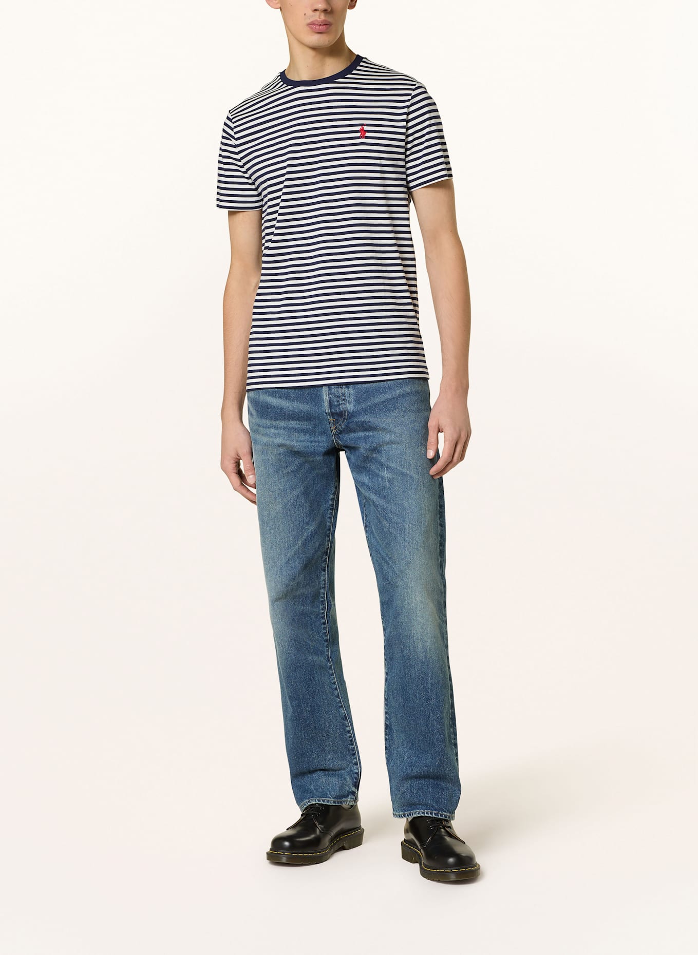 POLO RALPH LAUREN T-Shirt: DUNKELBLAU / WEISS