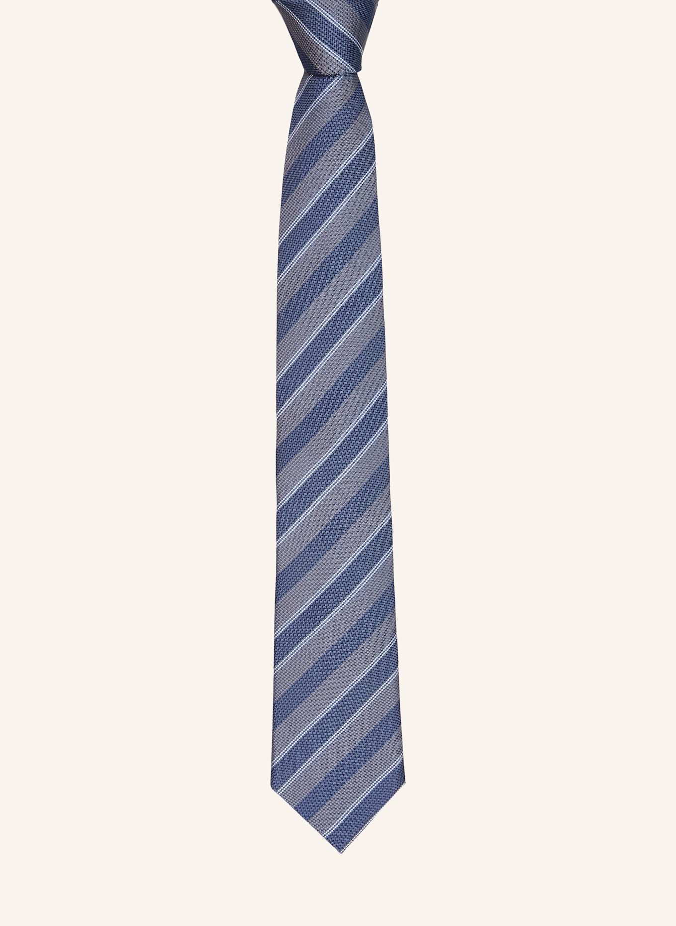 BOSS Krawatte C-TIE: BLAU/ BEIGE/ WEISS