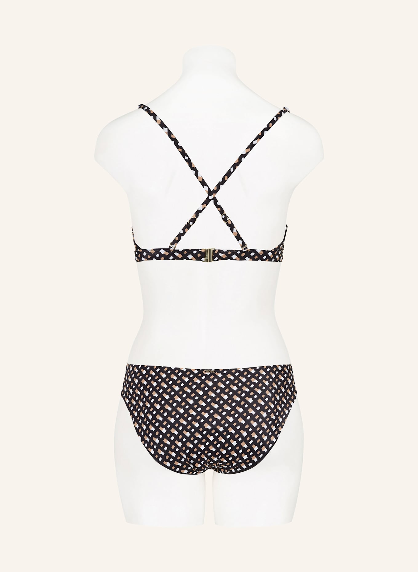 BOSS Basic-Bikini-Hose BB MONOGRAM CLASSIC: SCHWARZ / BRAUN / ECRU