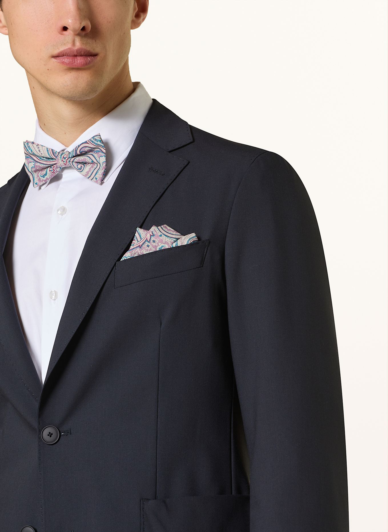 PAUL Zestaw: mucha z poszetką: JASNOFIOLETOWY / BIAŁY / NIEBIESKI