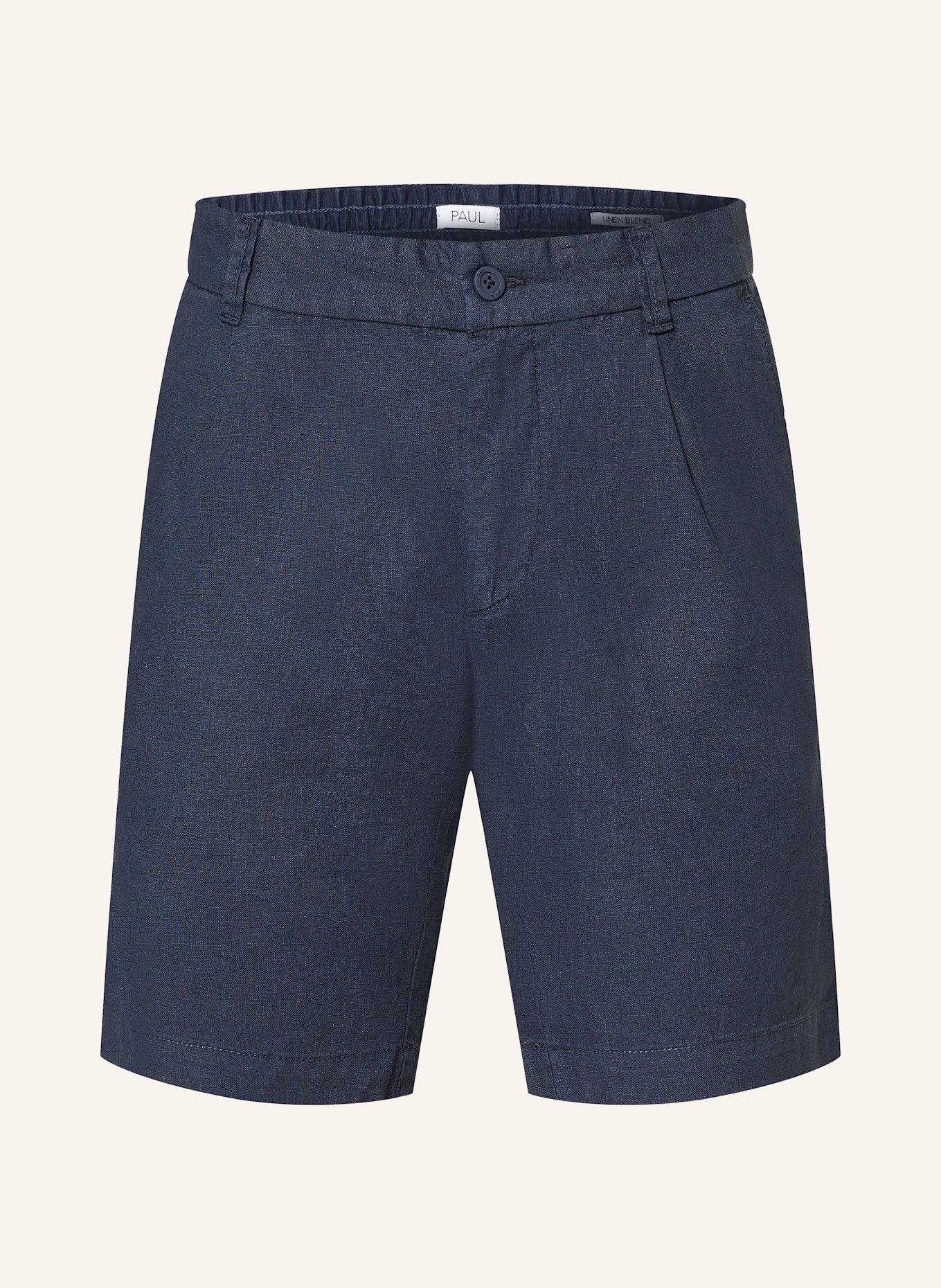 PAUL Shorts Comfort Fit mit Leinen: DUNKELBLAU