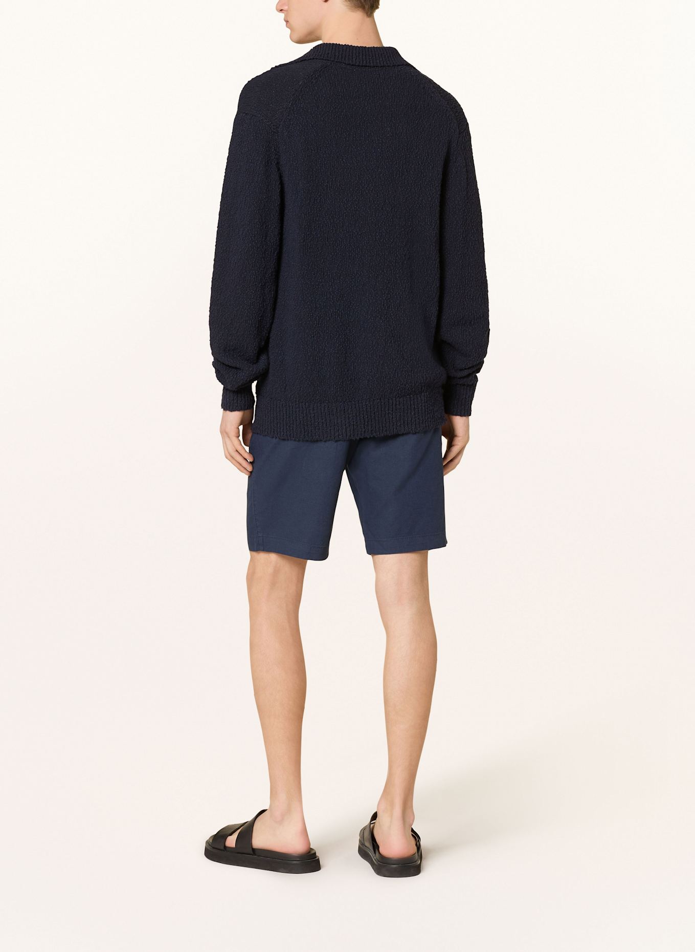 PAUL Shorts Comfort Fit mit Leinen: DUNKELBLAU