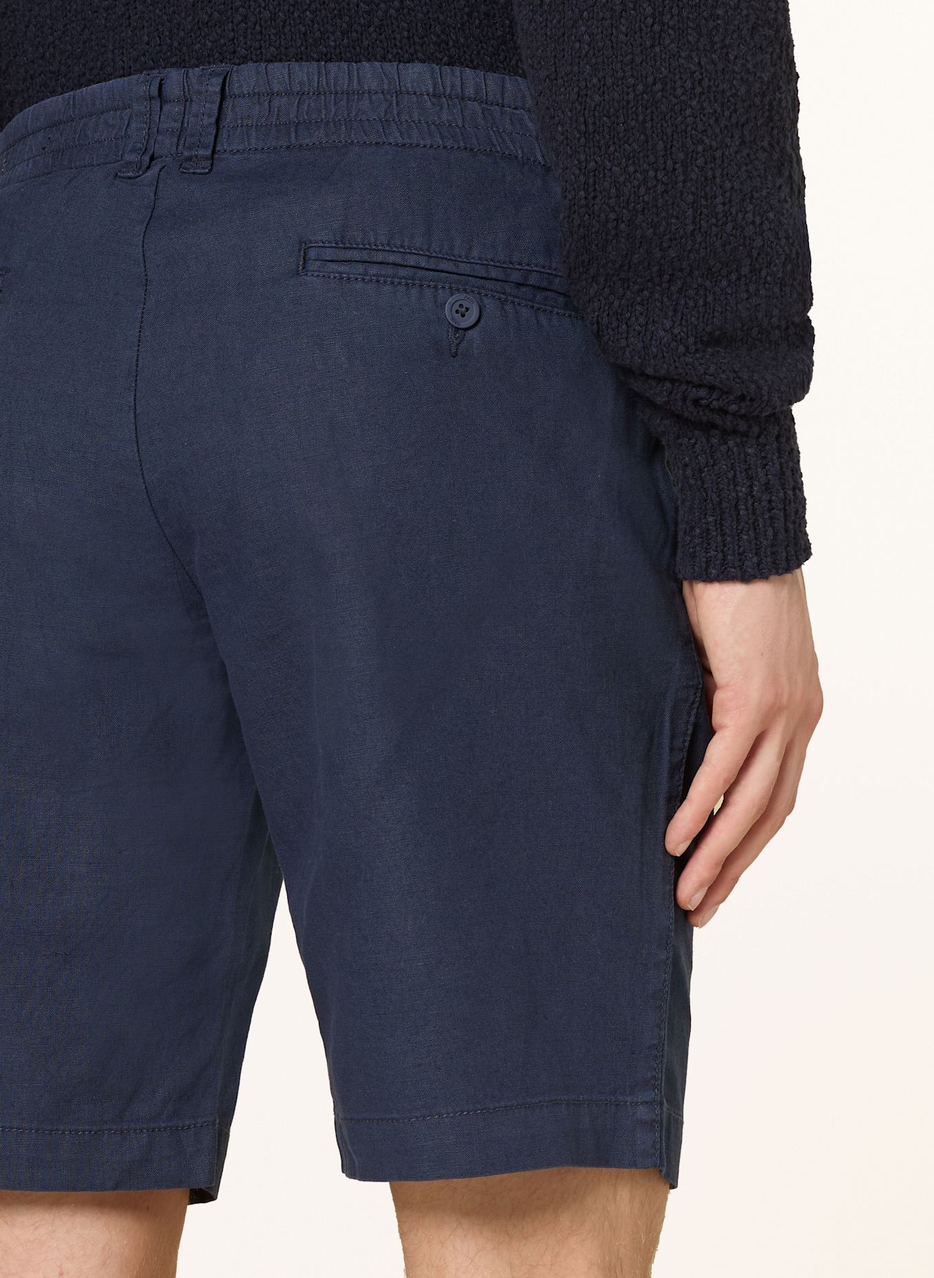 PAUL Shorts Comfort Fit mit Leinen: DUNKELBLAU