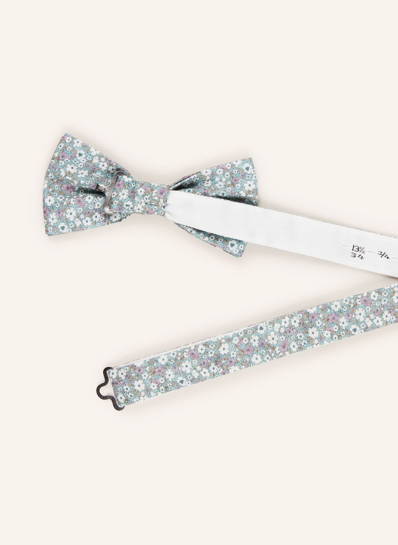 PAUL Set: Fliege und Einstecktuch: MINT / WEISS / LILA