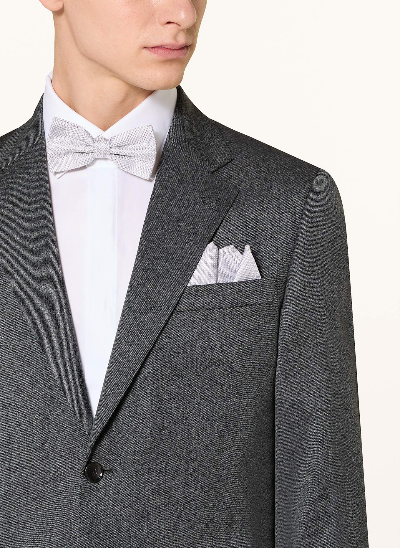 PAUL Set: Fliege und Einstecktuch: HELLGRAU