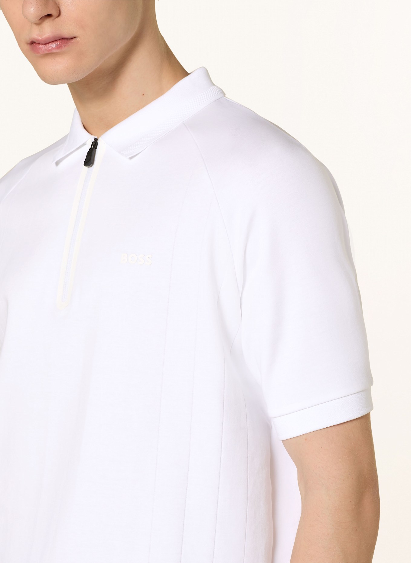 BOSS Jersey polo shirt PHILIX regular fit in white
