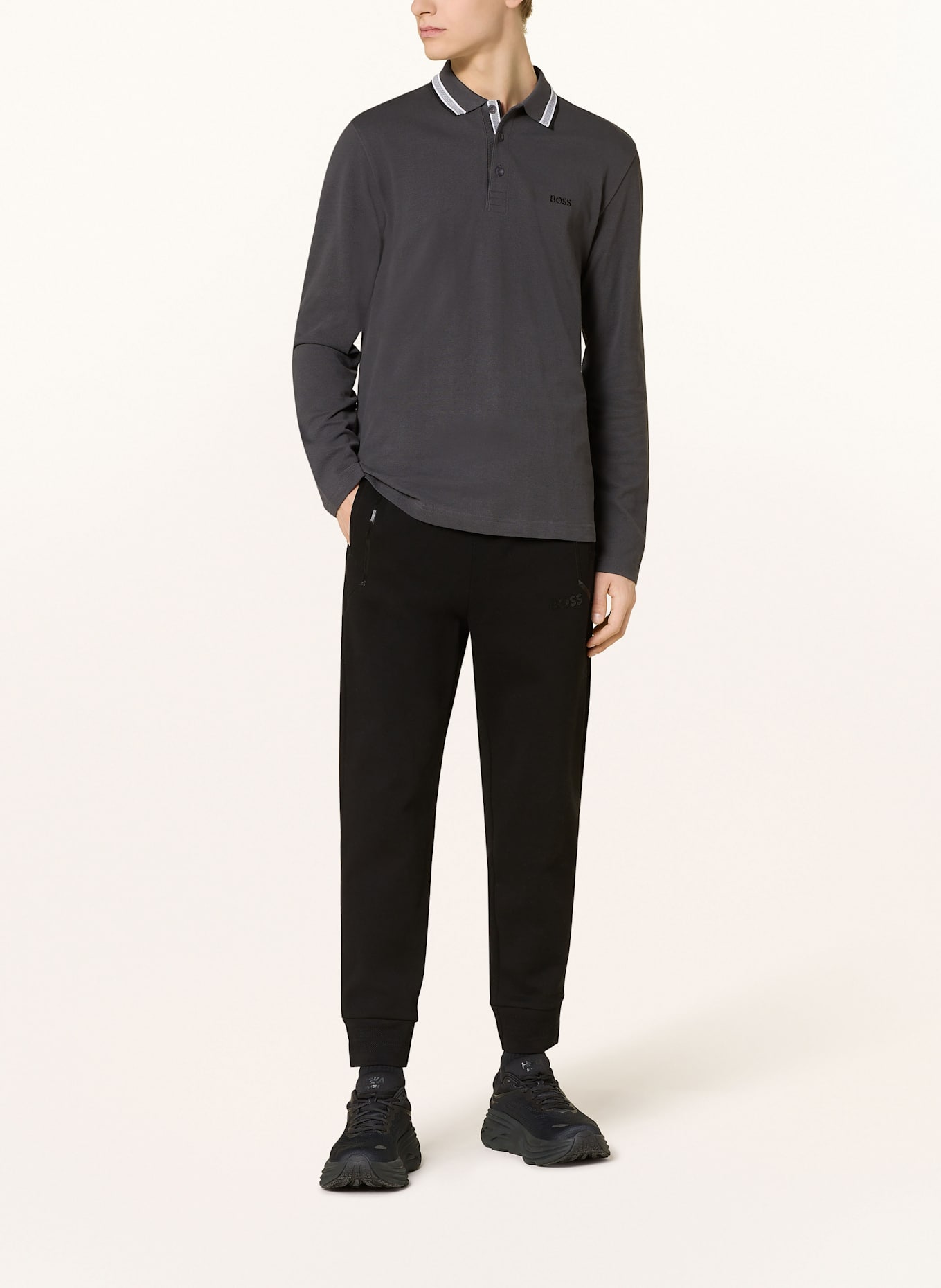 BOSS Piqué polo shirt PLISY Regular Fit, Color: DARK GRAY (Image 2)