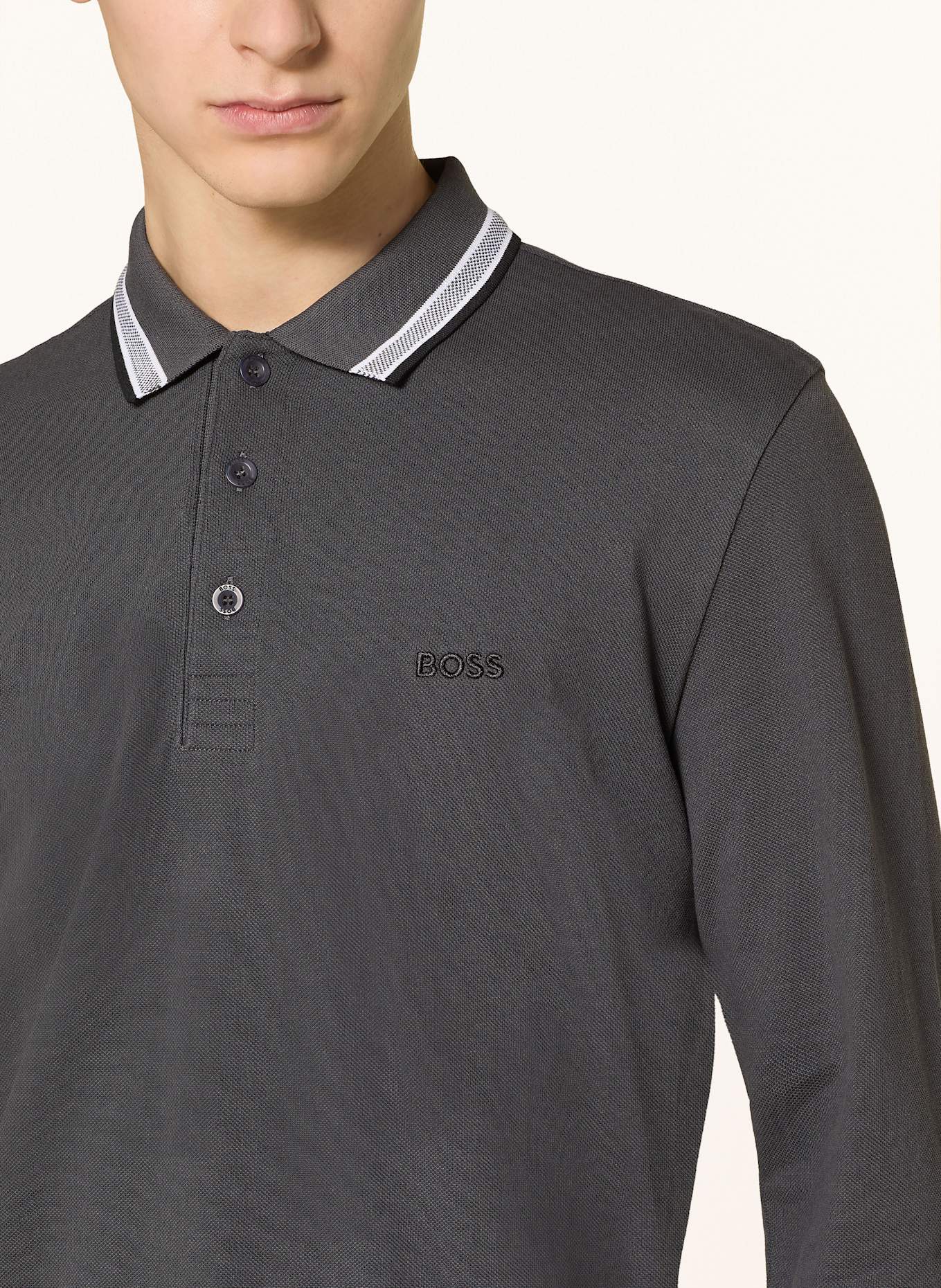 BOSS Piqué polo shirt PLISY Regular Fit, Color: DARK GRAY (Image 4)