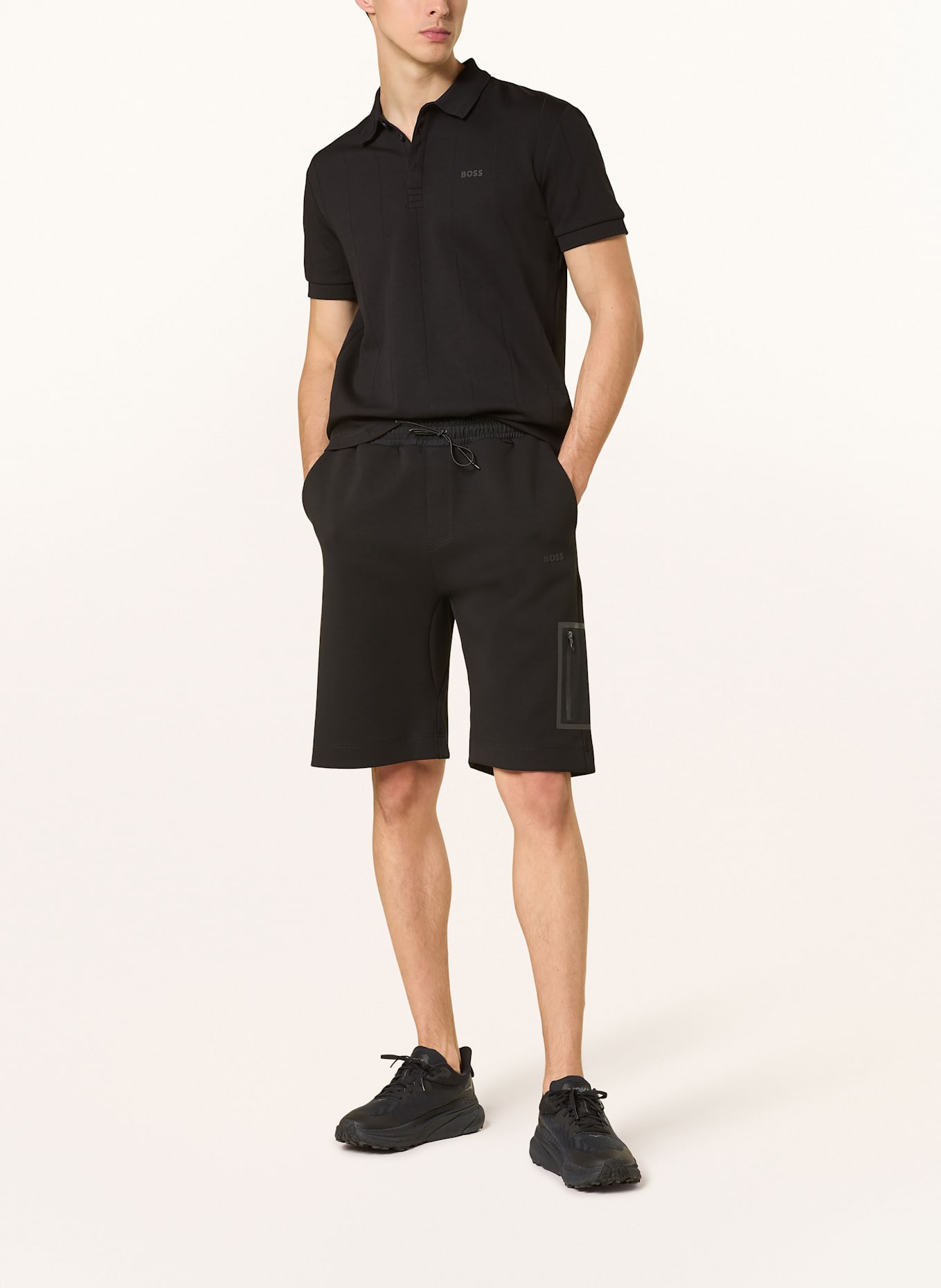 BOSS Jersey-Poloshirt PADDY CURVED Regular Fit: SCHWARZ