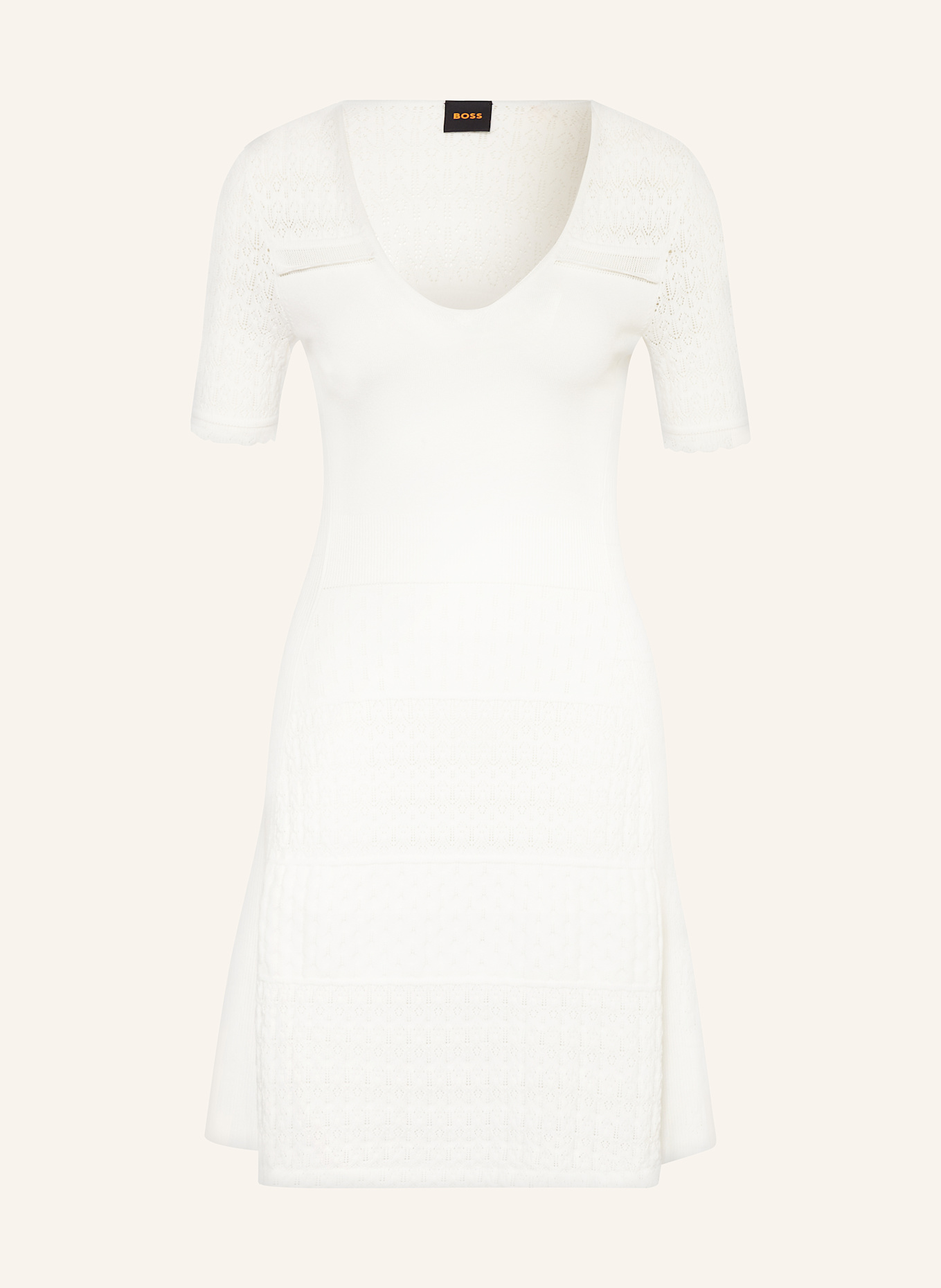 BOSS Strickkleid FUART: WEISS