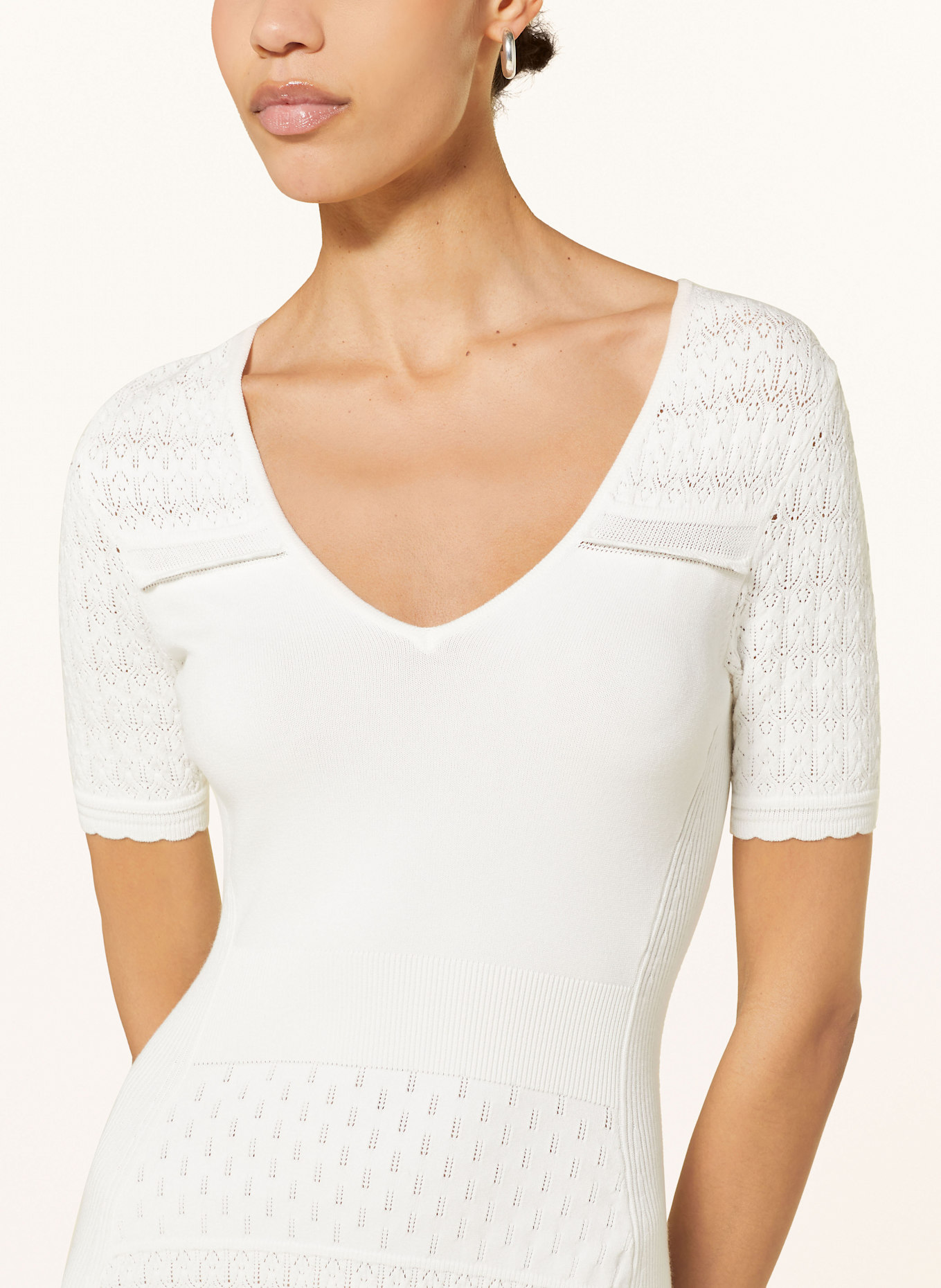 BOSS Strickkleid FUART: WEISS