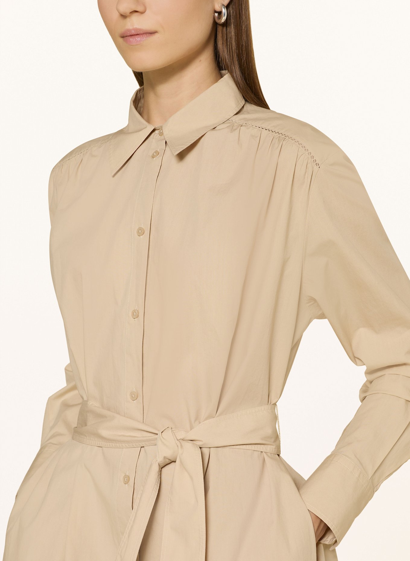 BOSS Hemdblusenkleid DELEGANT: BEIGE