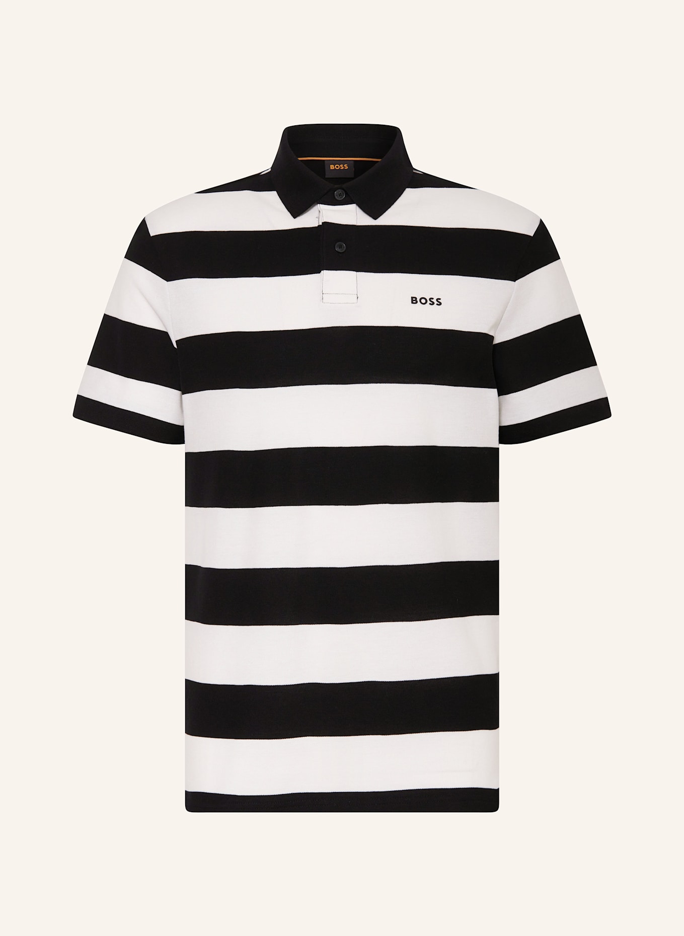 Black and white striped polo shirt mens on sale