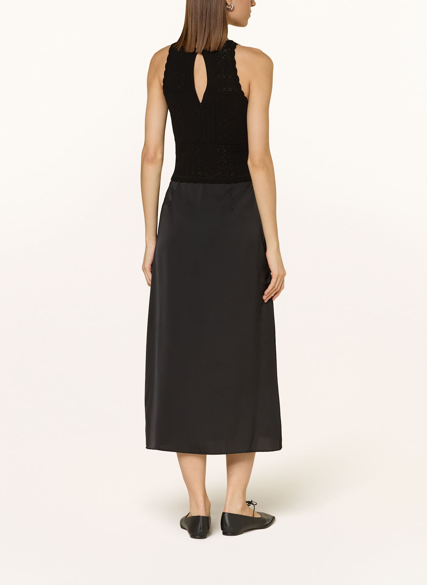BOSS Kleid FAWRENCE im Materialmix: SCHWARZ