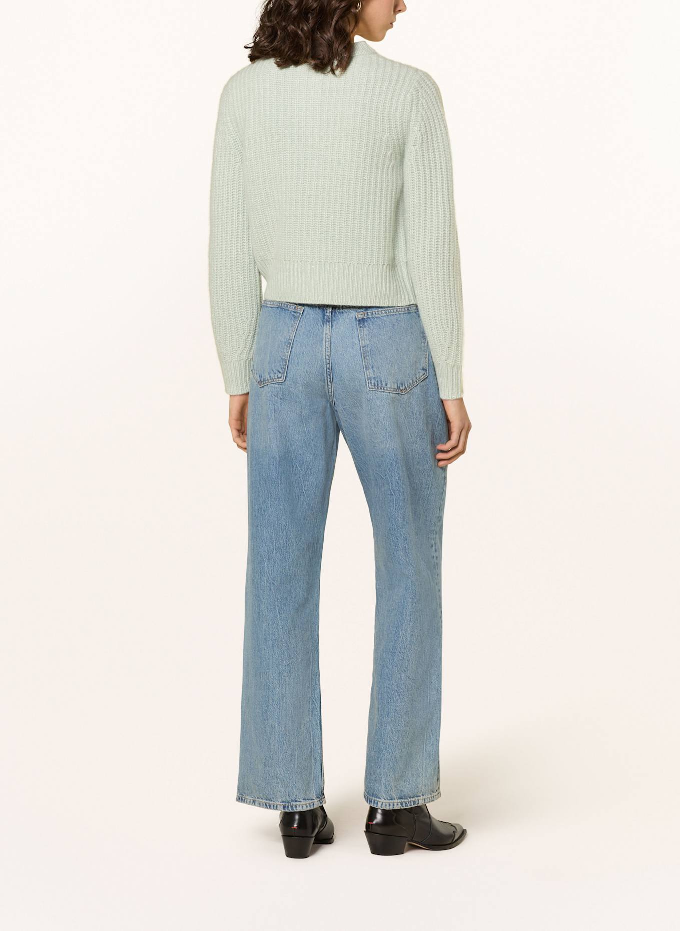 MRS & HUGS Cashmere-Strickjacke mit Pailletten: MINT