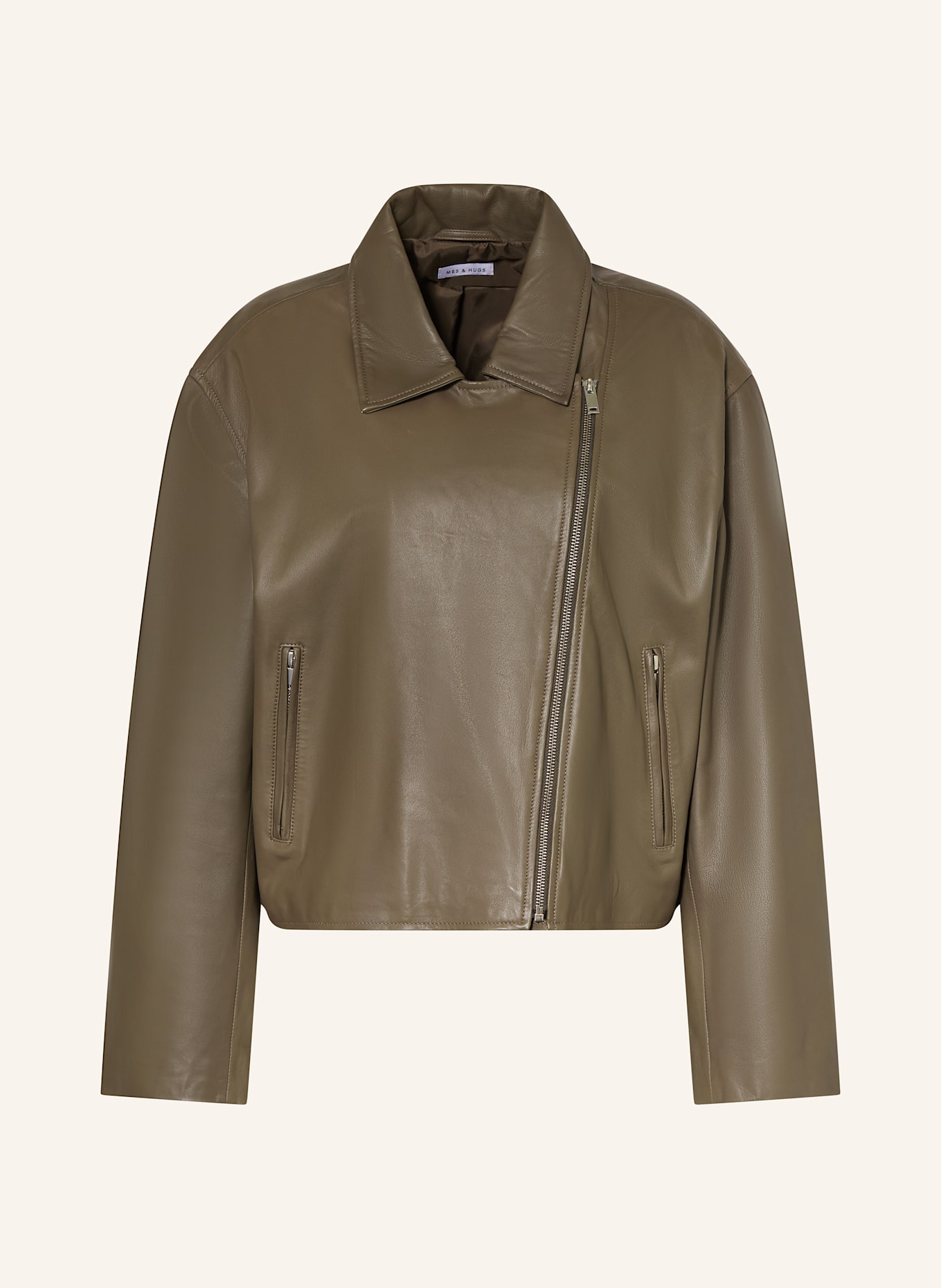 MRS & HUGS Leather jacket, Color: DARK BROWN (Image 1)