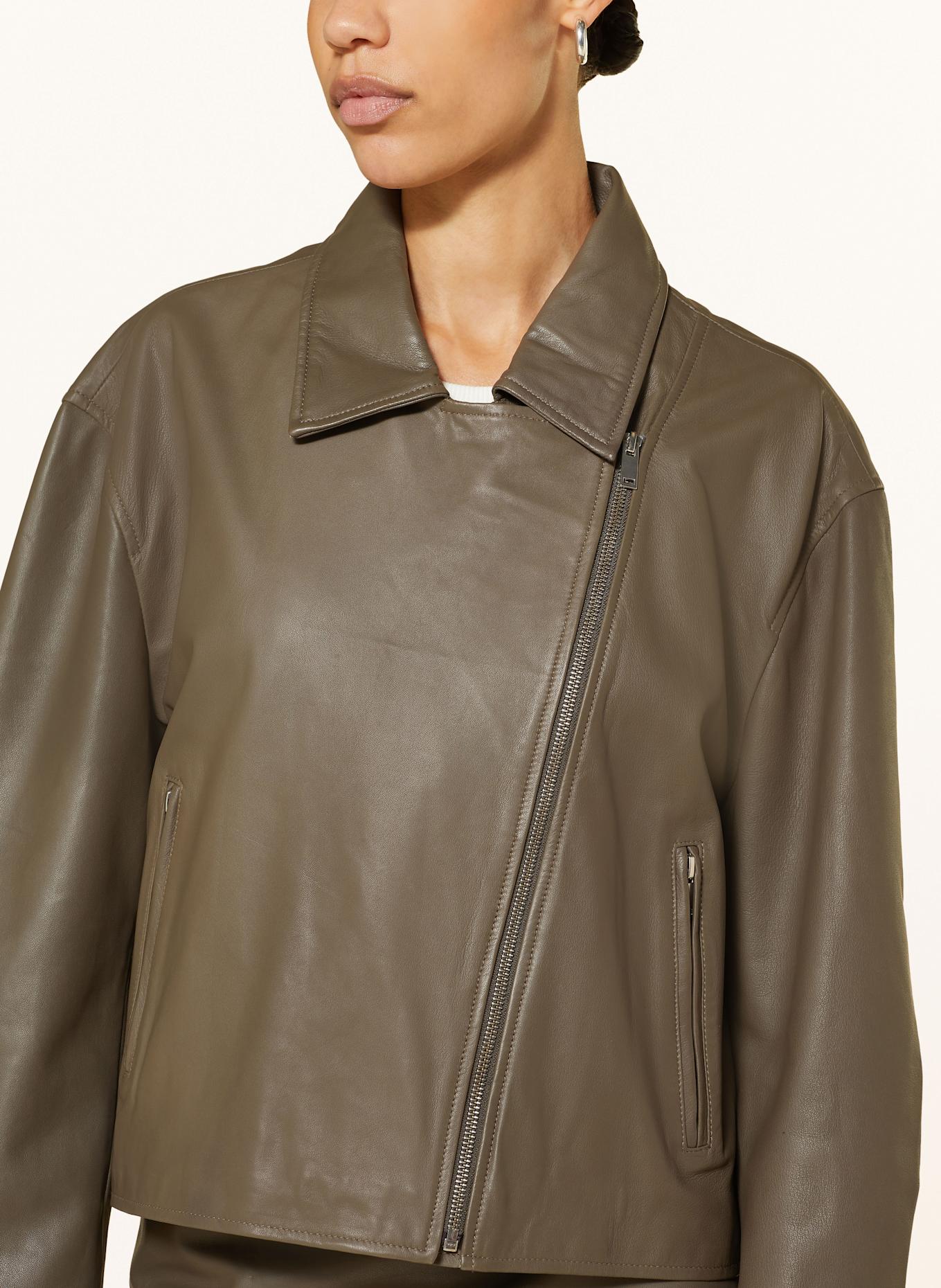 MRS & HUGS Leather jacket, Color: DARK BROWN (Image 4)