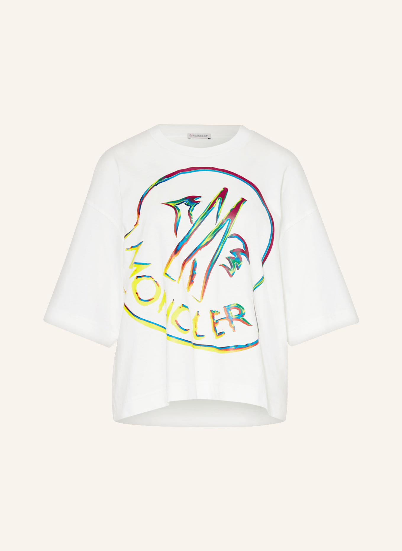 MONCLER Oversized shirt: WHITE / RED / YELLOW