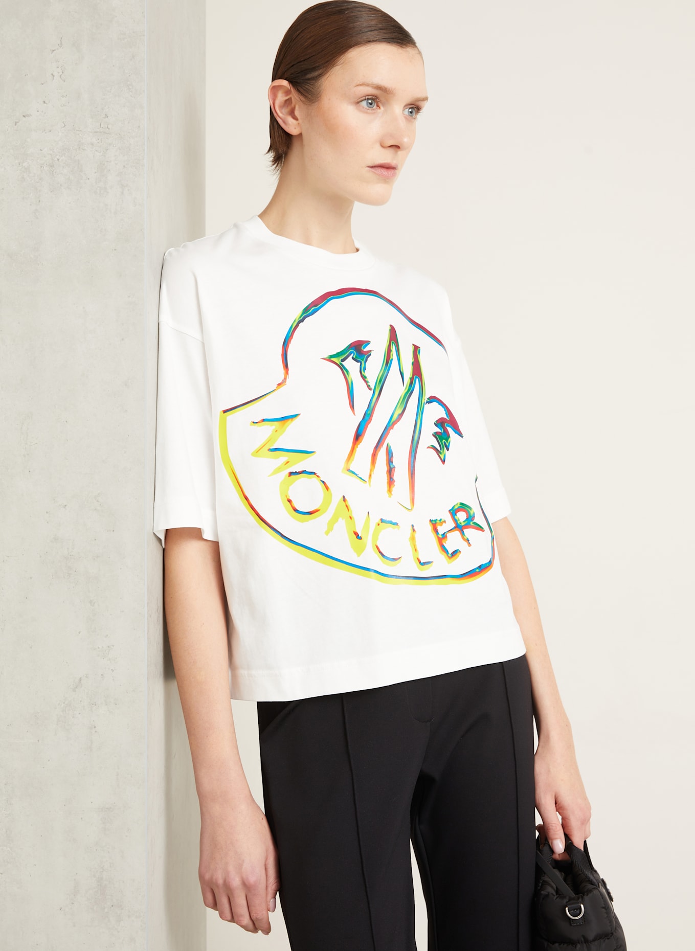 MONCLER Oversized shirt: WHITE / RED / YELLOW