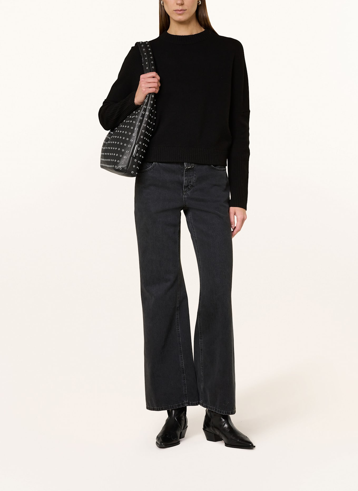 CLOSED Cropped-Pullover: SCHWARZ