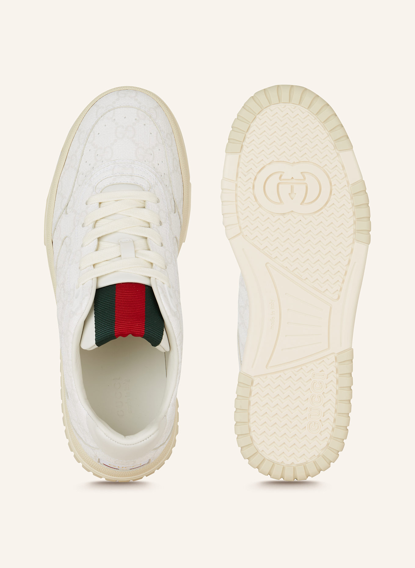 GUCCI Sneaker RE-WEB, Farbe: WEISS/ HELLGRAU (Bild 5)