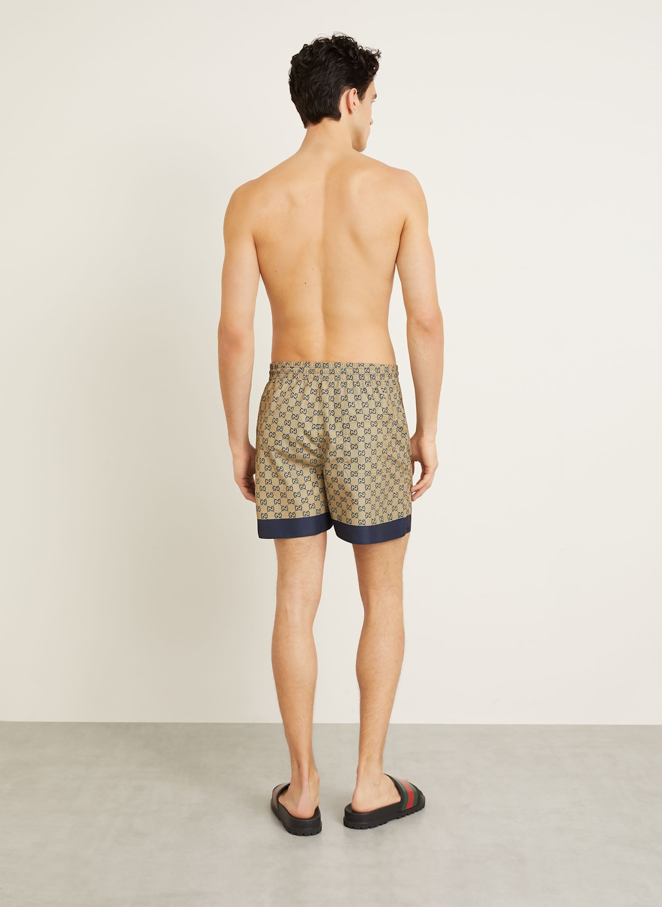 GUCCI Swim Shorts in beige dark blue