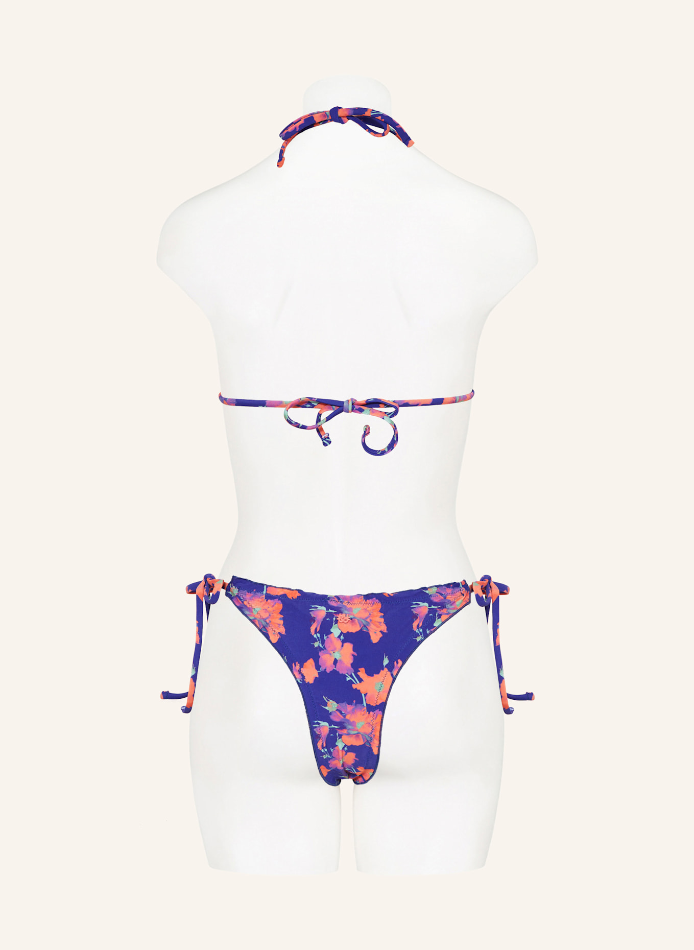 HUGO RUFFLE triangle bikini top, Color: BLUE/ LIGHT RED/ LIGHT GREEN (Image 3)