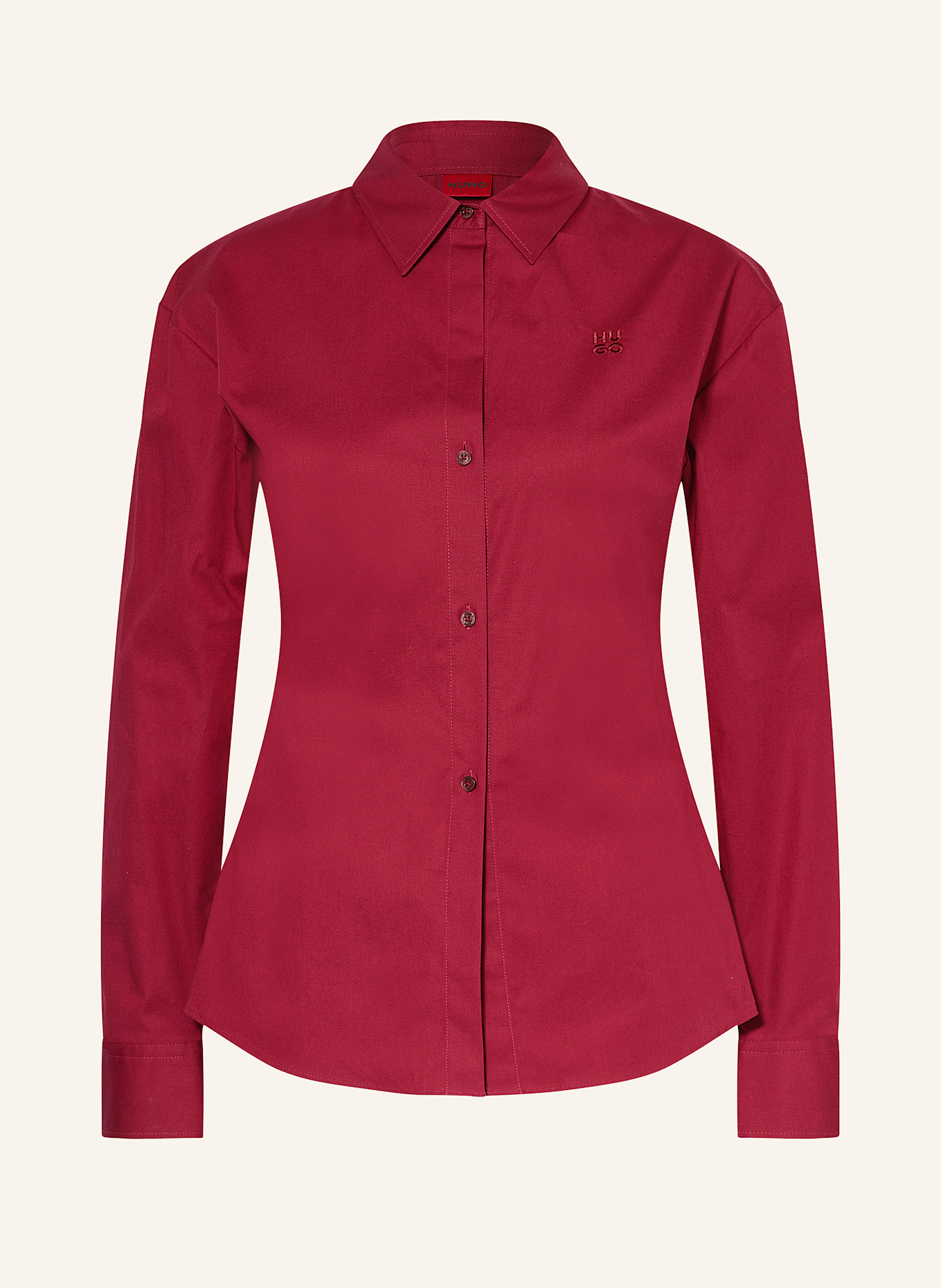 HUGO Hemdbluse THE GIRLFRIEND: DUNKELROT