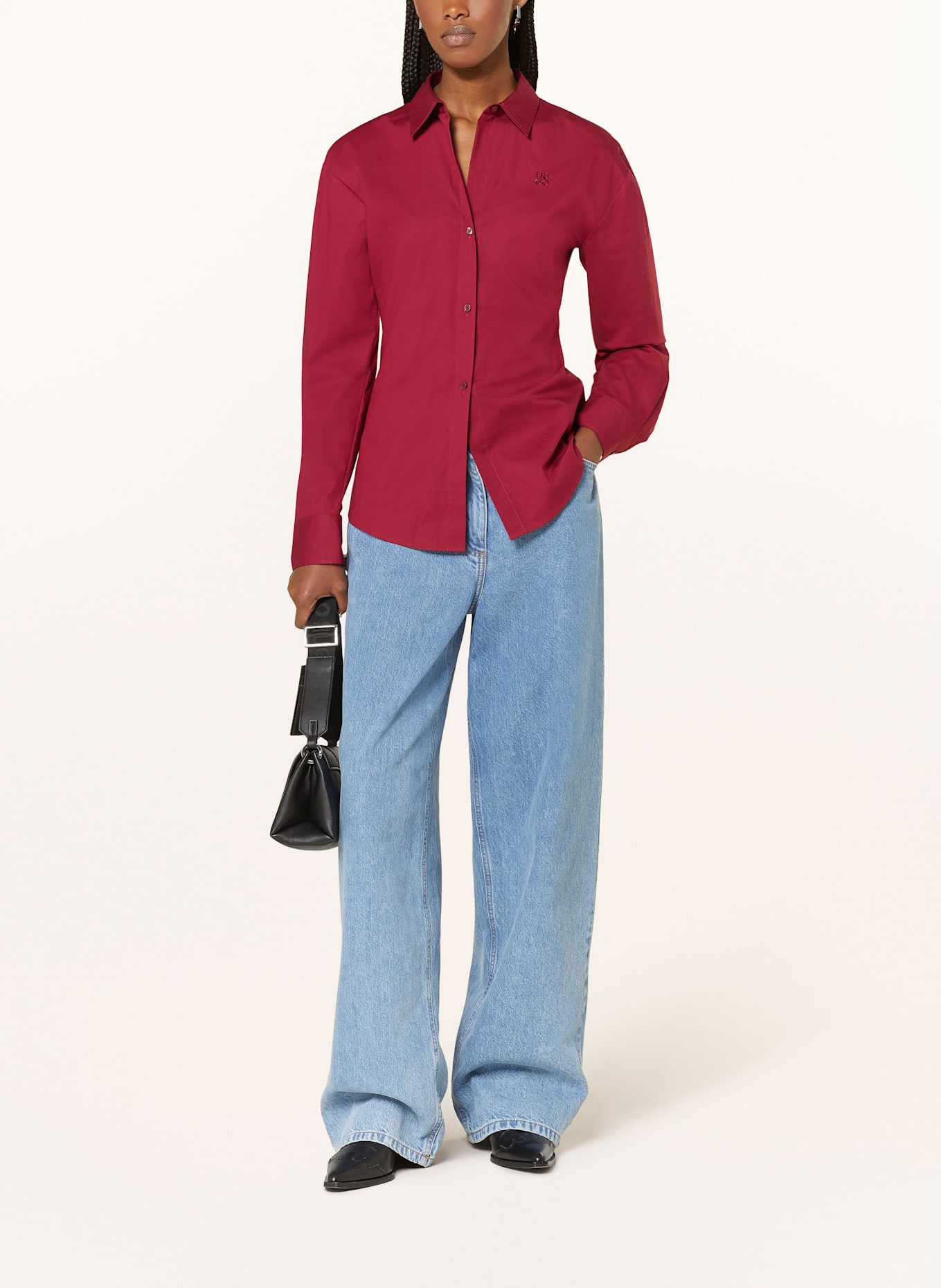 HUGO Hemdbluse THE GIRLFRIEND: DUNKELROT