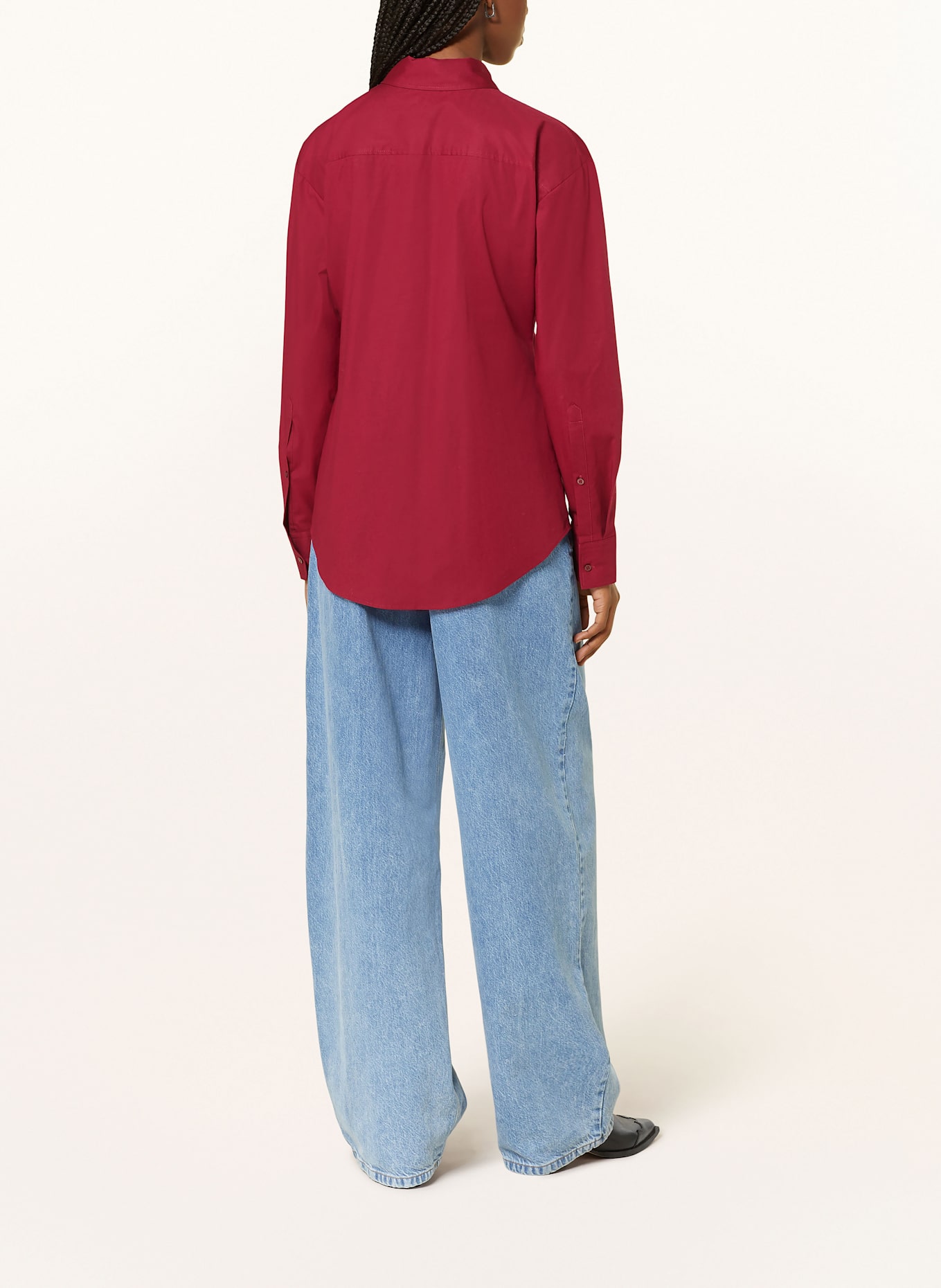 HUGO Hemdbluse THE GIRLFRIEND: DUNKELROT