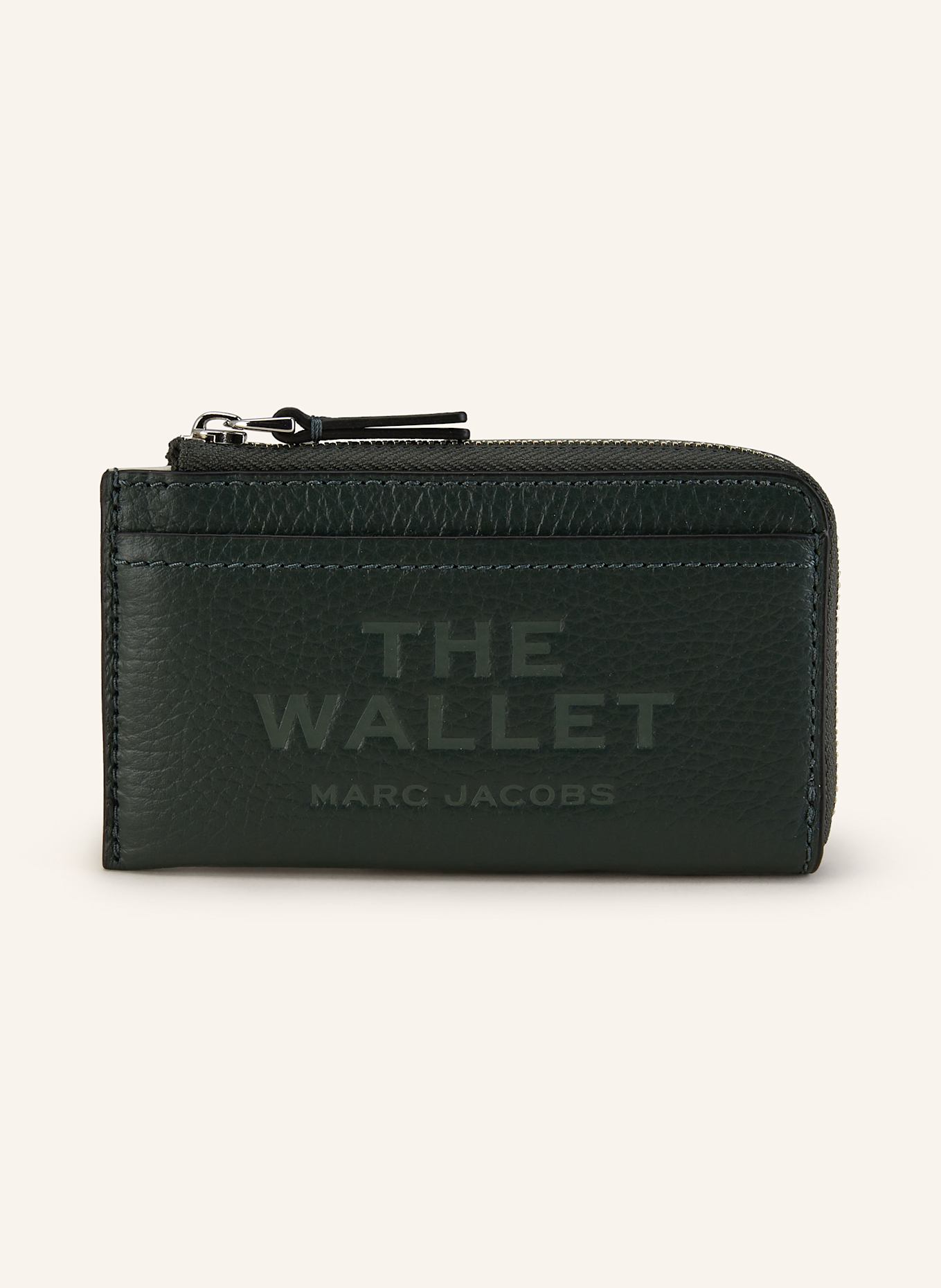 MARC JACOBS Geldbörse THE LEATHER TOP ZIP MULTI WALLET: DUNKELGRÜN