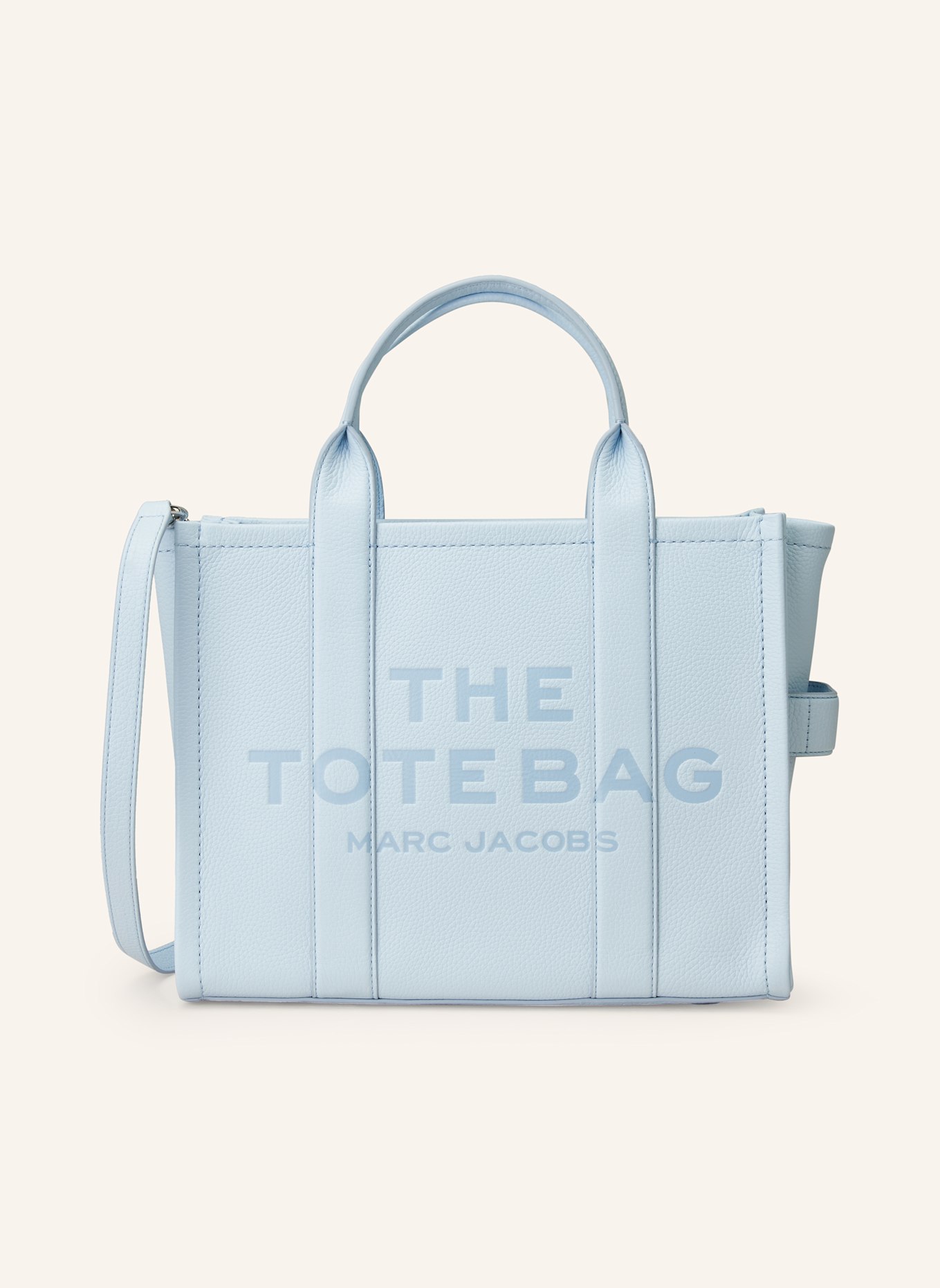 MARC JACOBS Shopper THE MEDIUM TOTE BAG LEATHER, Farbe: HELLBLAU (Bild 1)